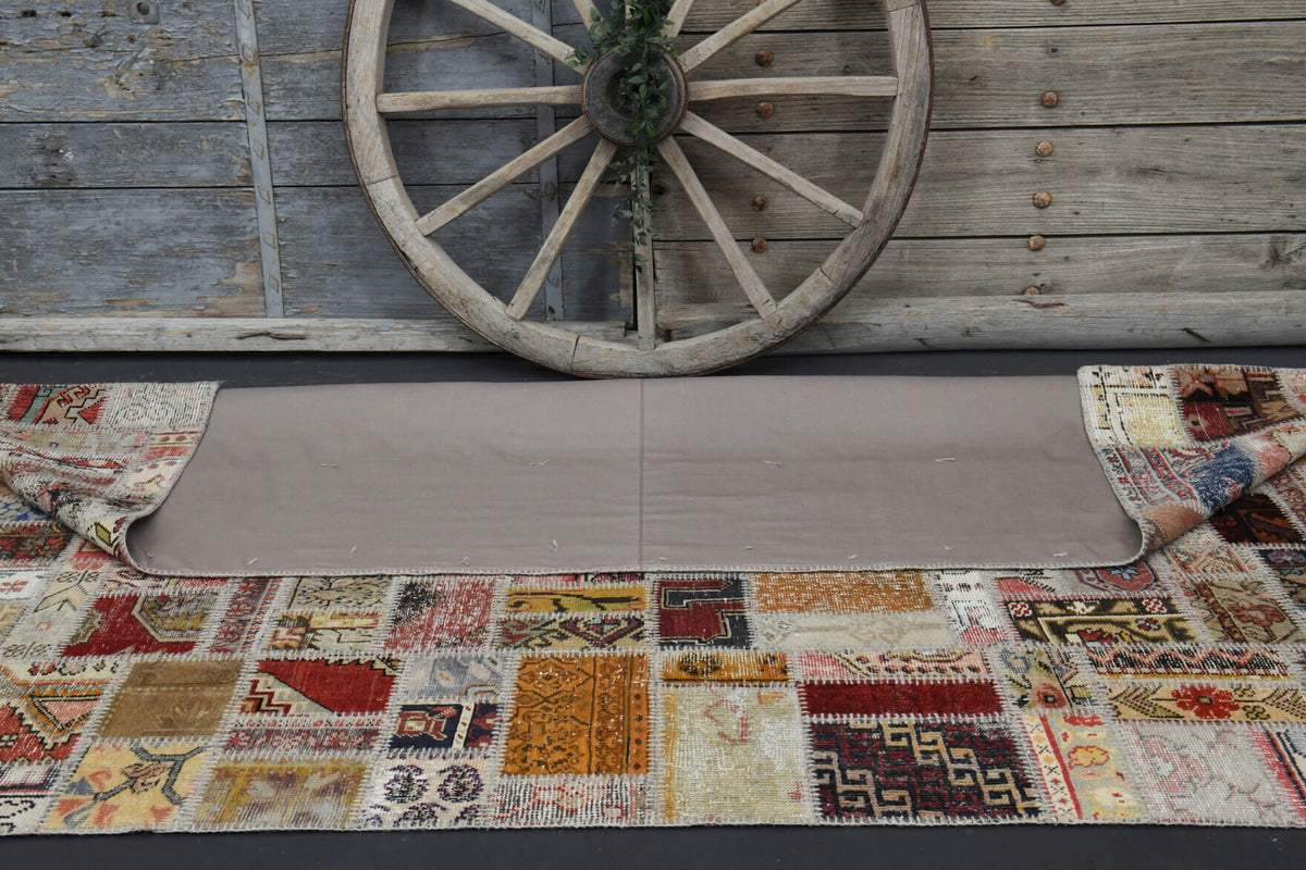 Vintage Brown Shades Area Patchwork Rug