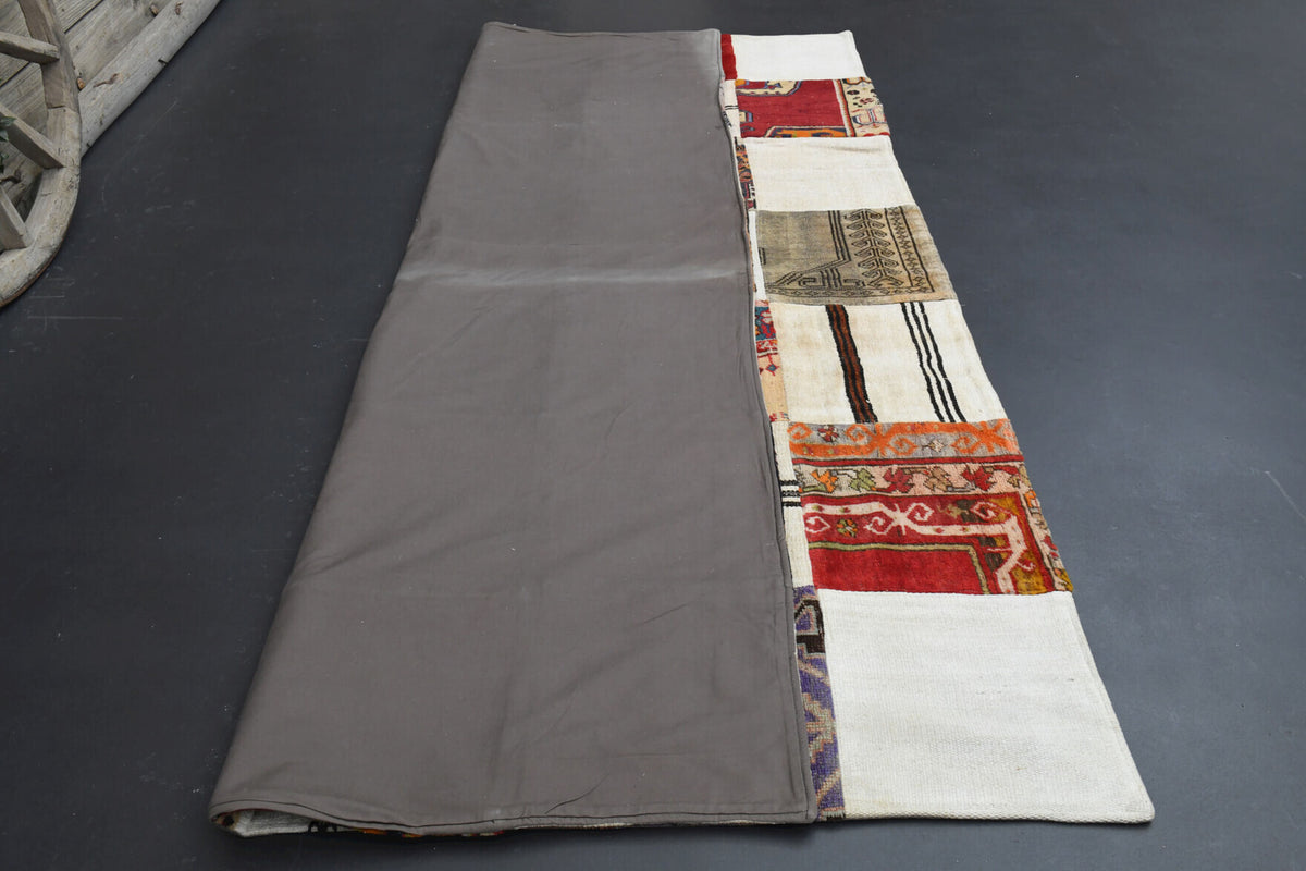 Handmade Vintage Patchwork Boho Rug in wool – 1970s piece from Anatolia, Turkey | Fame Rugs
