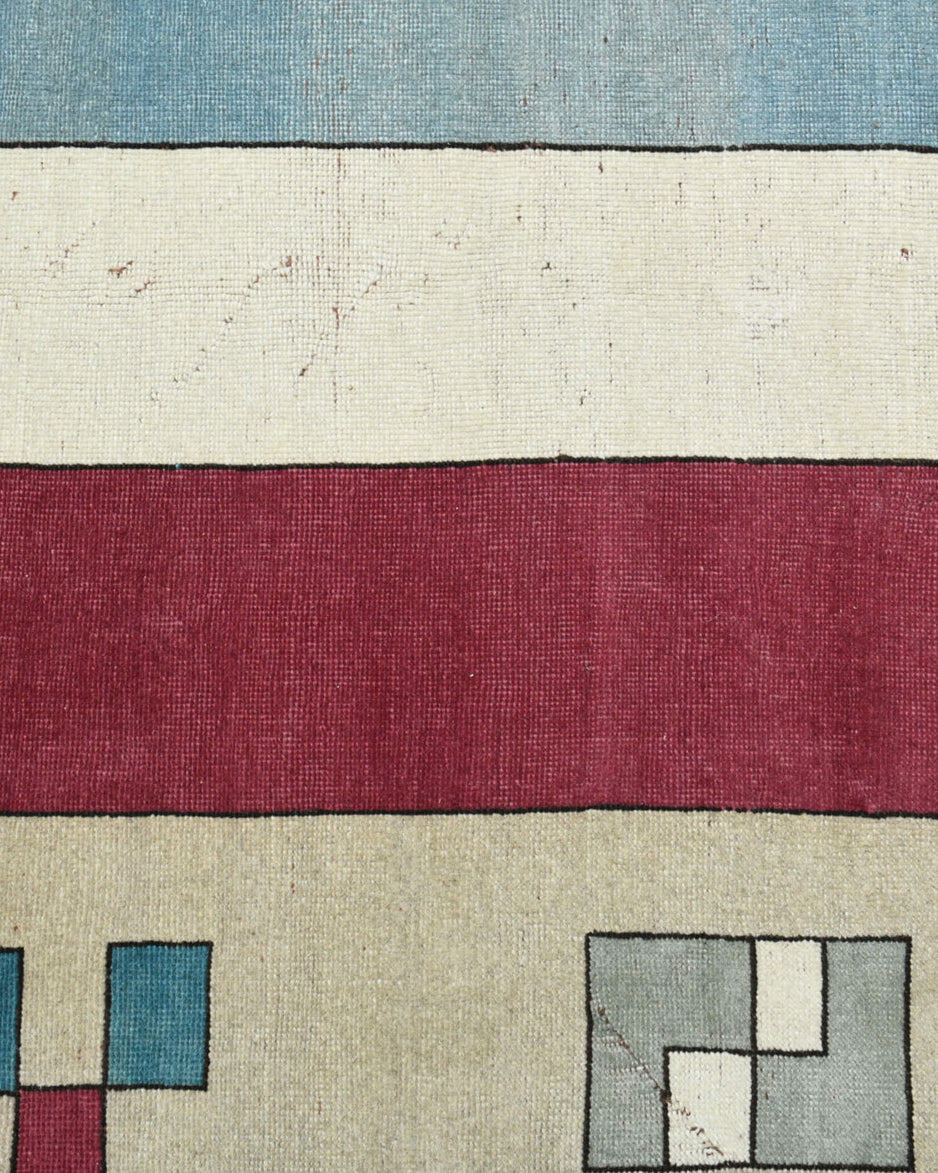 Handmade wool rug from Anatolia, Turkey – Contemporary Vintage Area Rug 6'8" x 10'