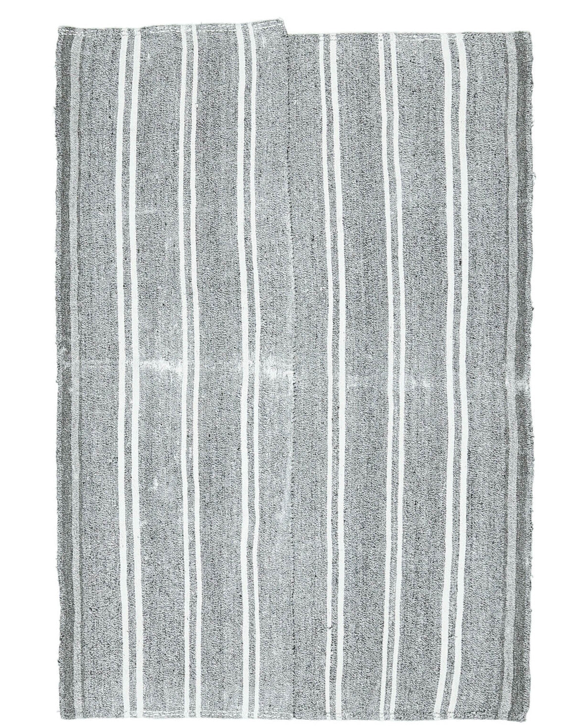 Handmade Vintage Striped Kilim Rug
