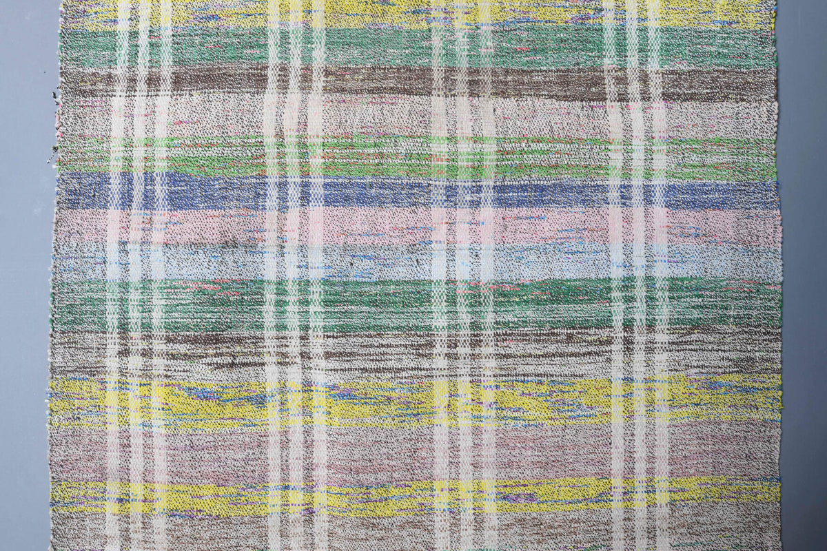 Handwoven flatweave wool kilim from Anatolia, Turkey – Handmade Vintage Anatolian Rug 3'2" x 4'11"