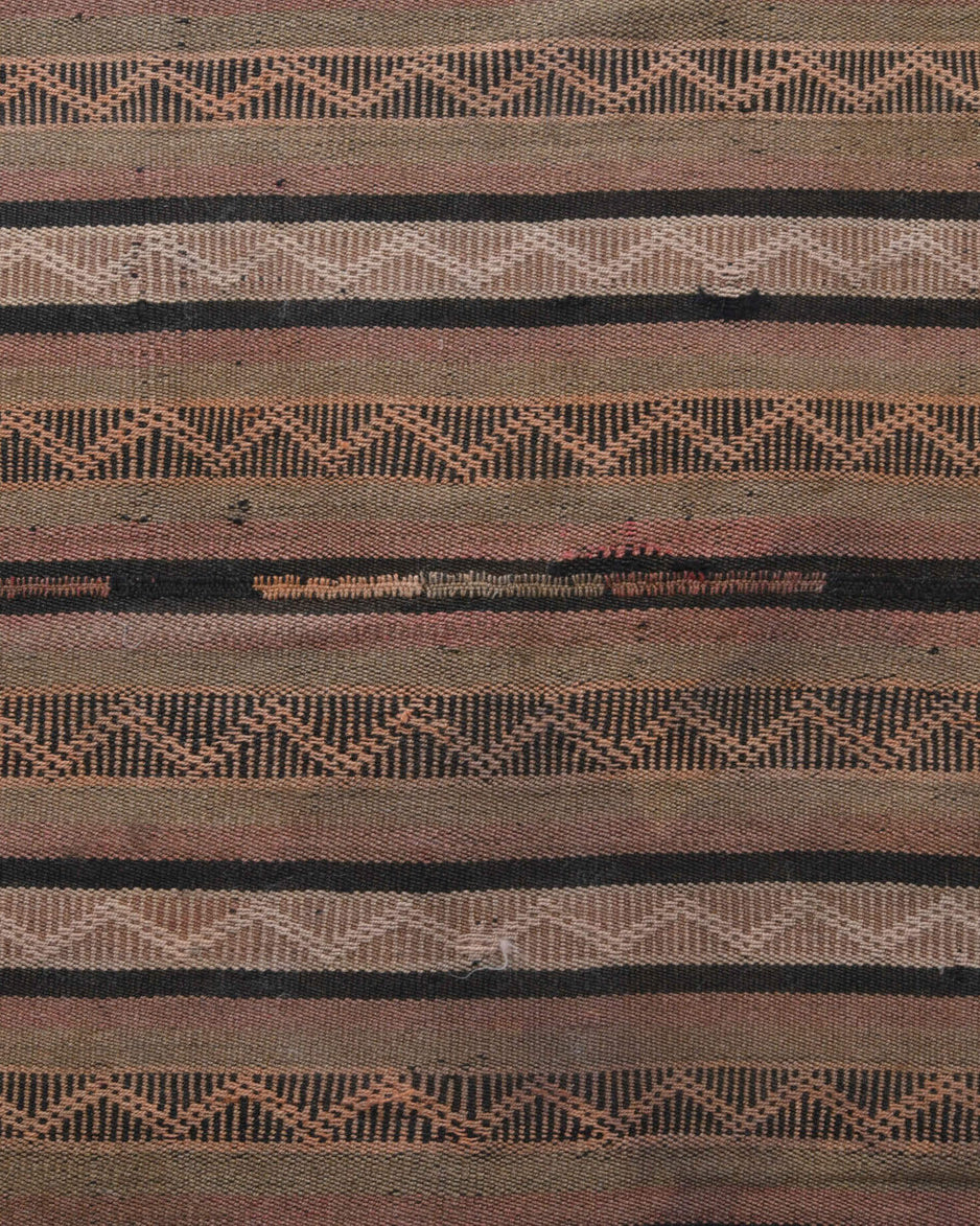 Authentic Anatolian vintage kilim rug (1960s) with striped design – one-of-a-kind at Fame Rugs