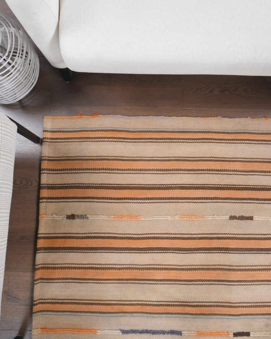 One-of-a-kind 1960s Anatolian vintage kilim rug in wool, 4'10" x 7'8"