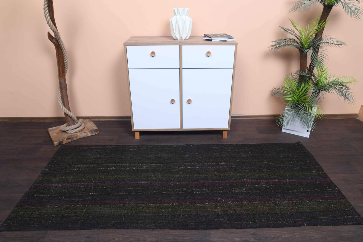 Yildizisik runner: 1960s handwoven flatweave Anatolian runner with solid motifs
