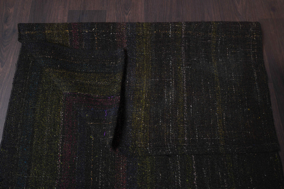Authentic Anatolian vintage kilim runner rug (1960s) with solid design – one-of-a-kind at Fame Rugs