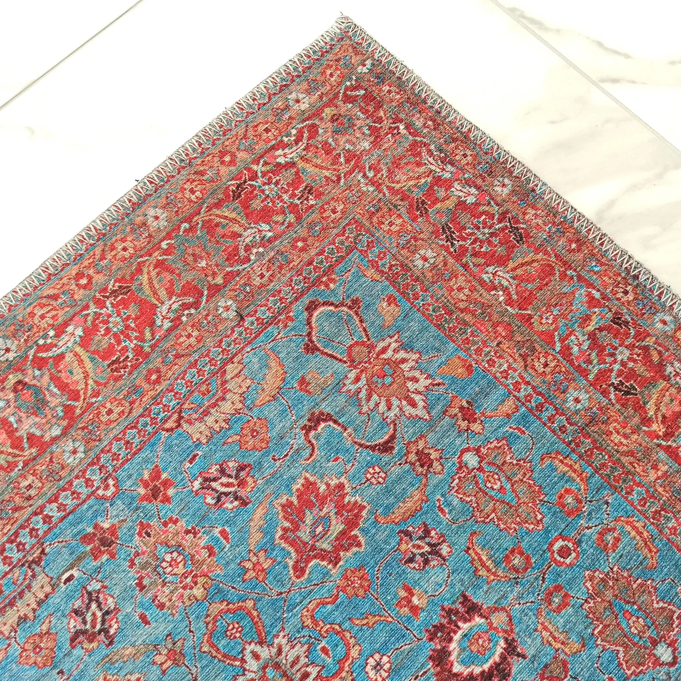 Zara Rug Persian Teal Red Rug Floral Rug