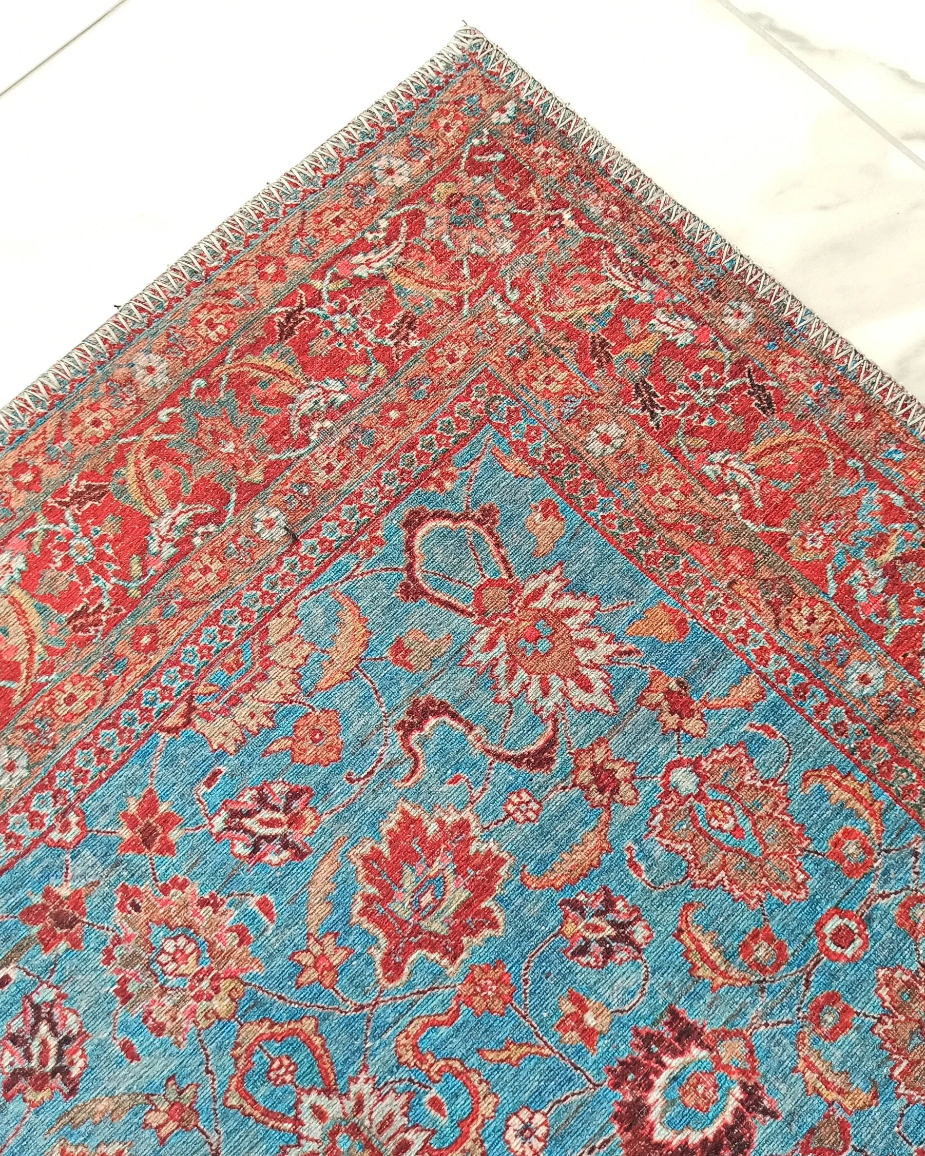 Zara Rug Persian Teal Red Rug Floral Rug