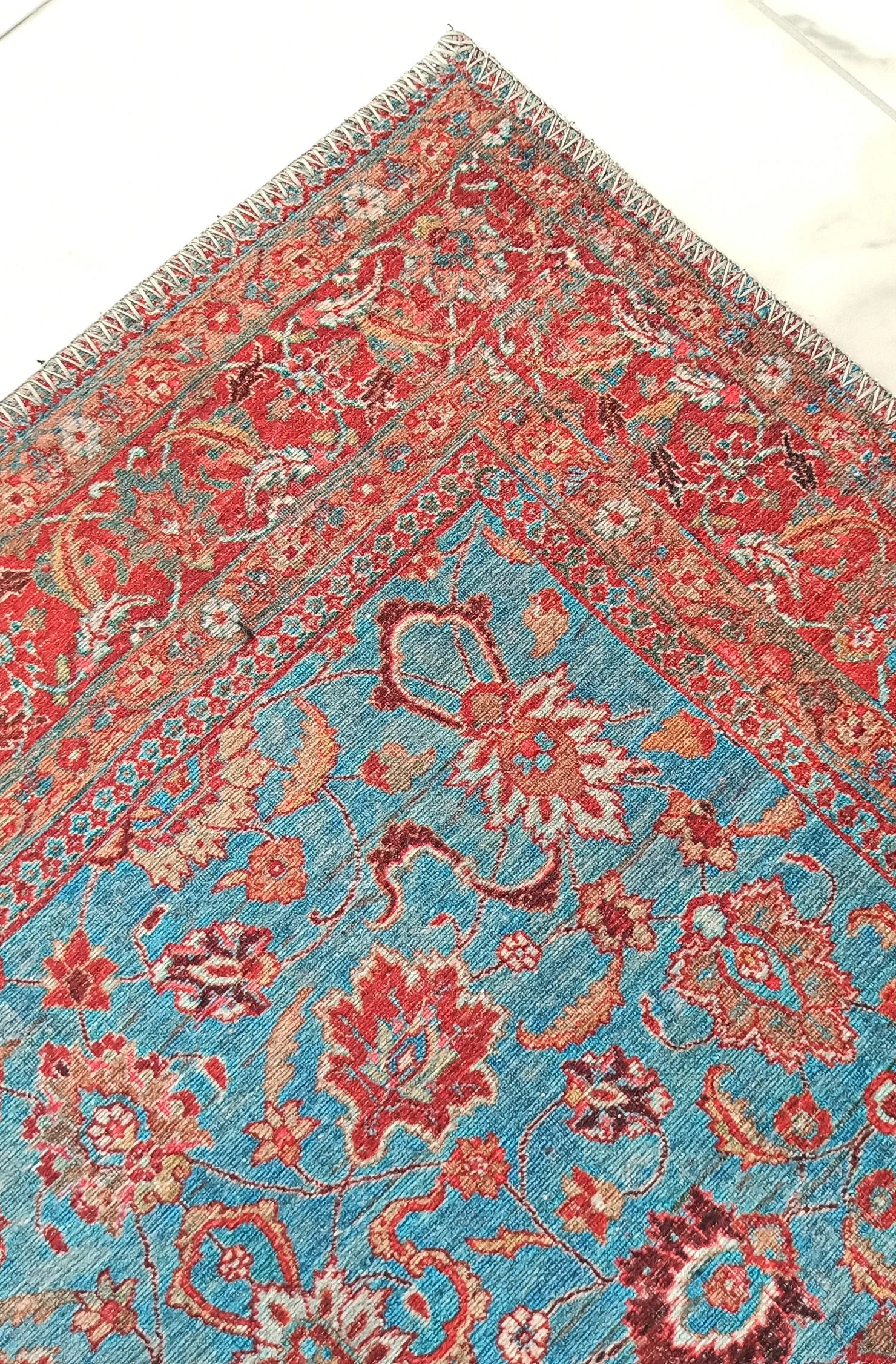 Zara Rug Persian Teal Red Rug Floral Rug