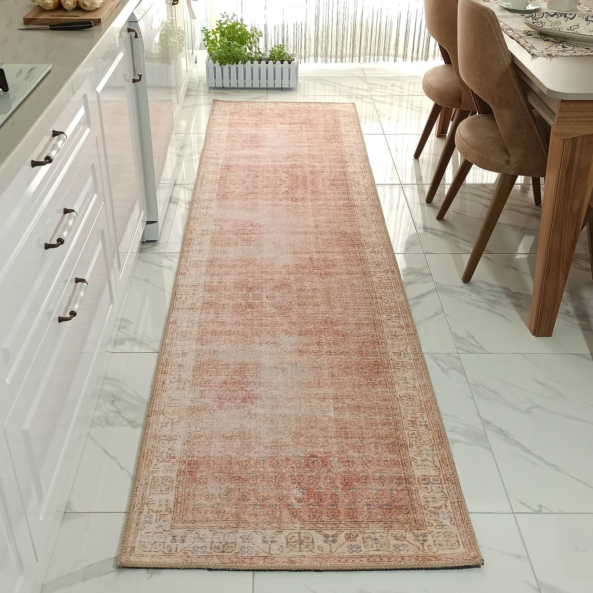 Nisa Rug Turkish Faded Burnt Orange Rug