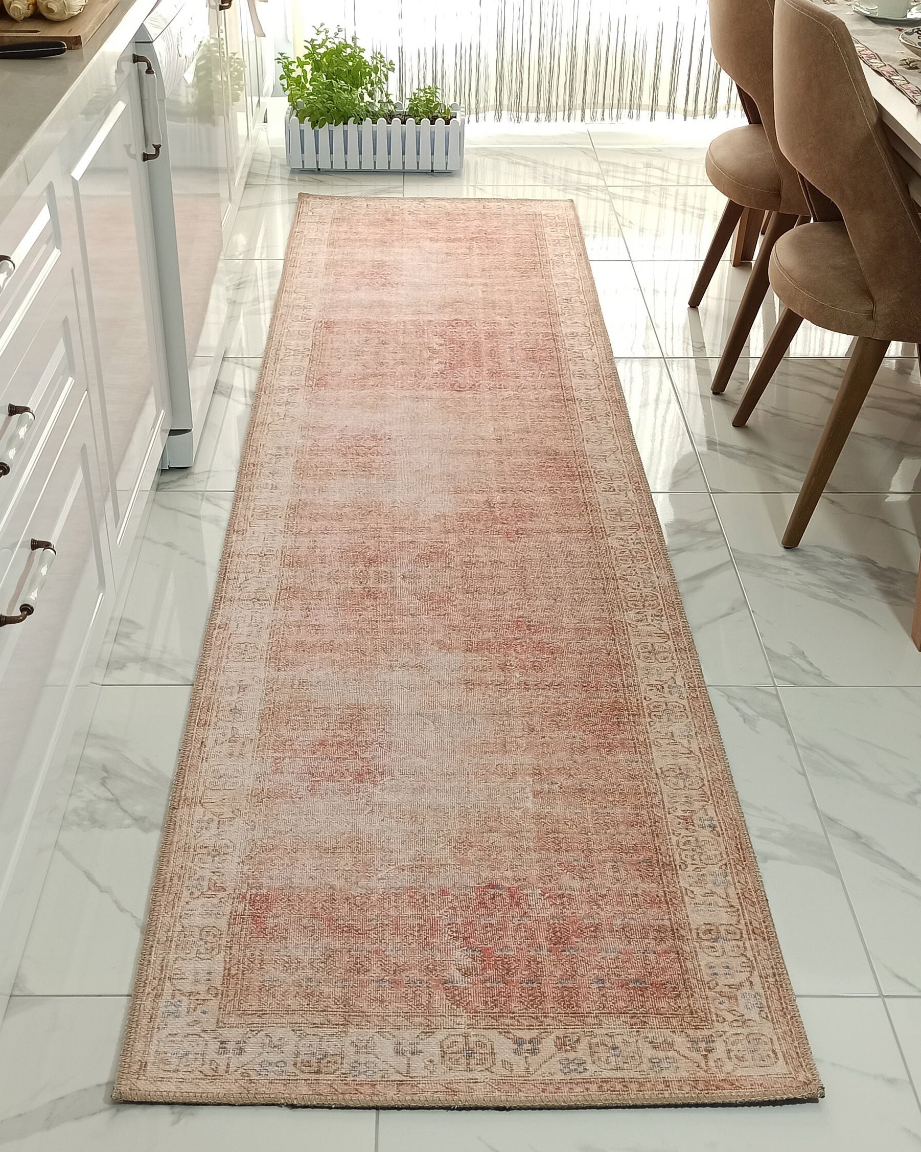 Nisa Rug Turkish Faded Burnt Orange Rug