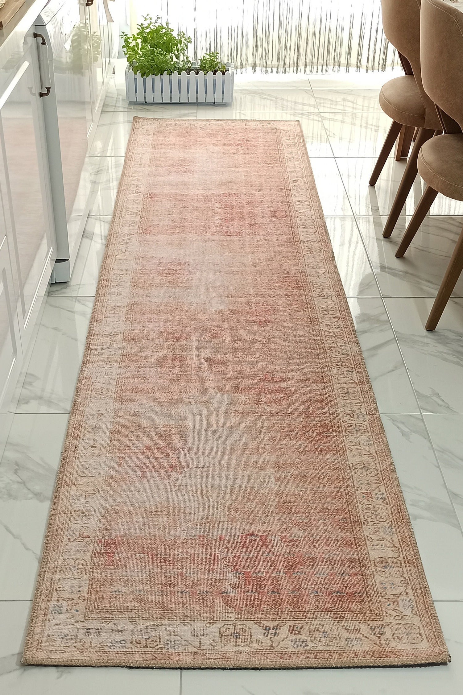 Nisa Rug Turkish Faded Burnt Orange Rug