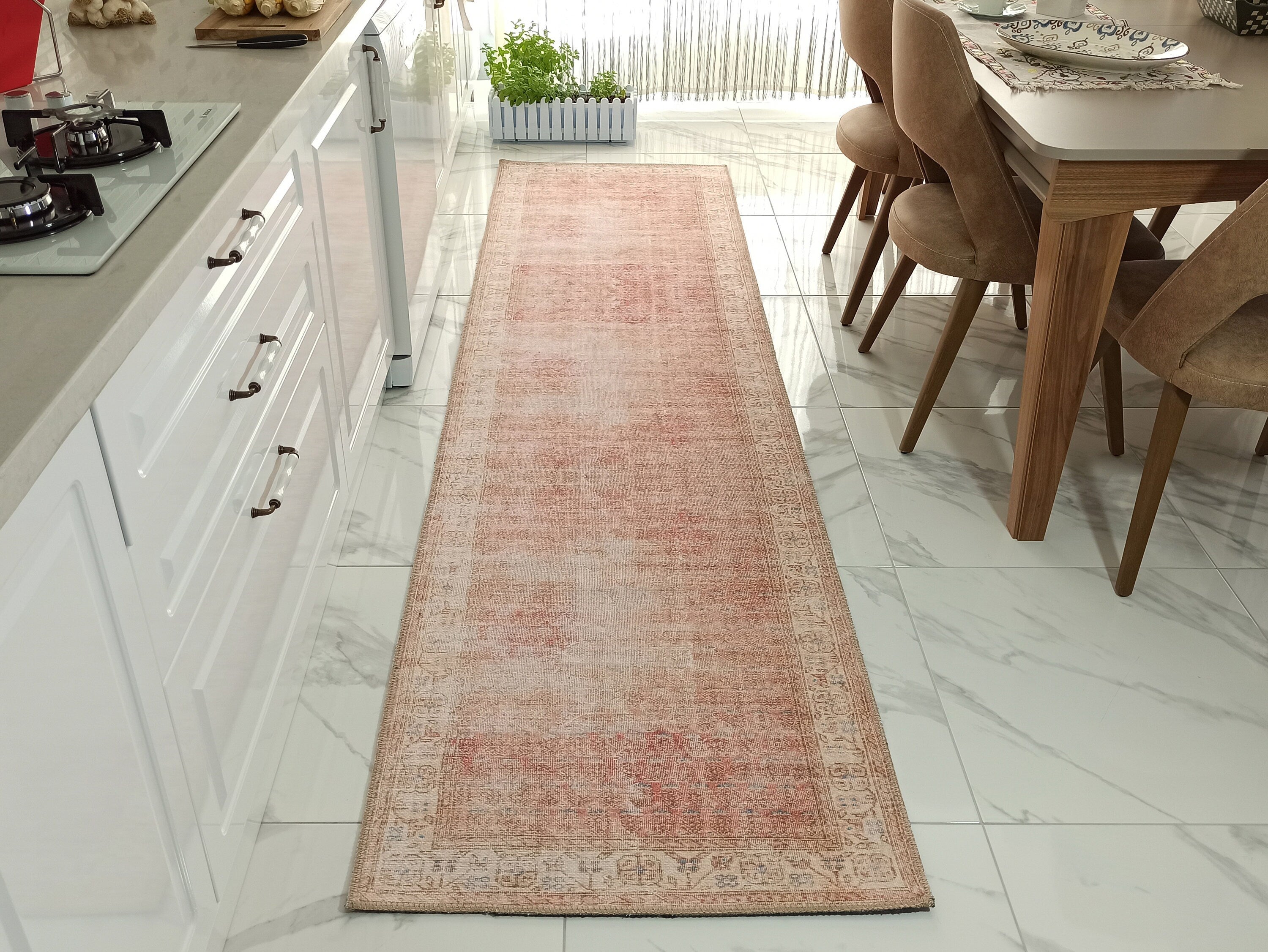 Nisa Rug Turkish Faded Burnt Orange Rug