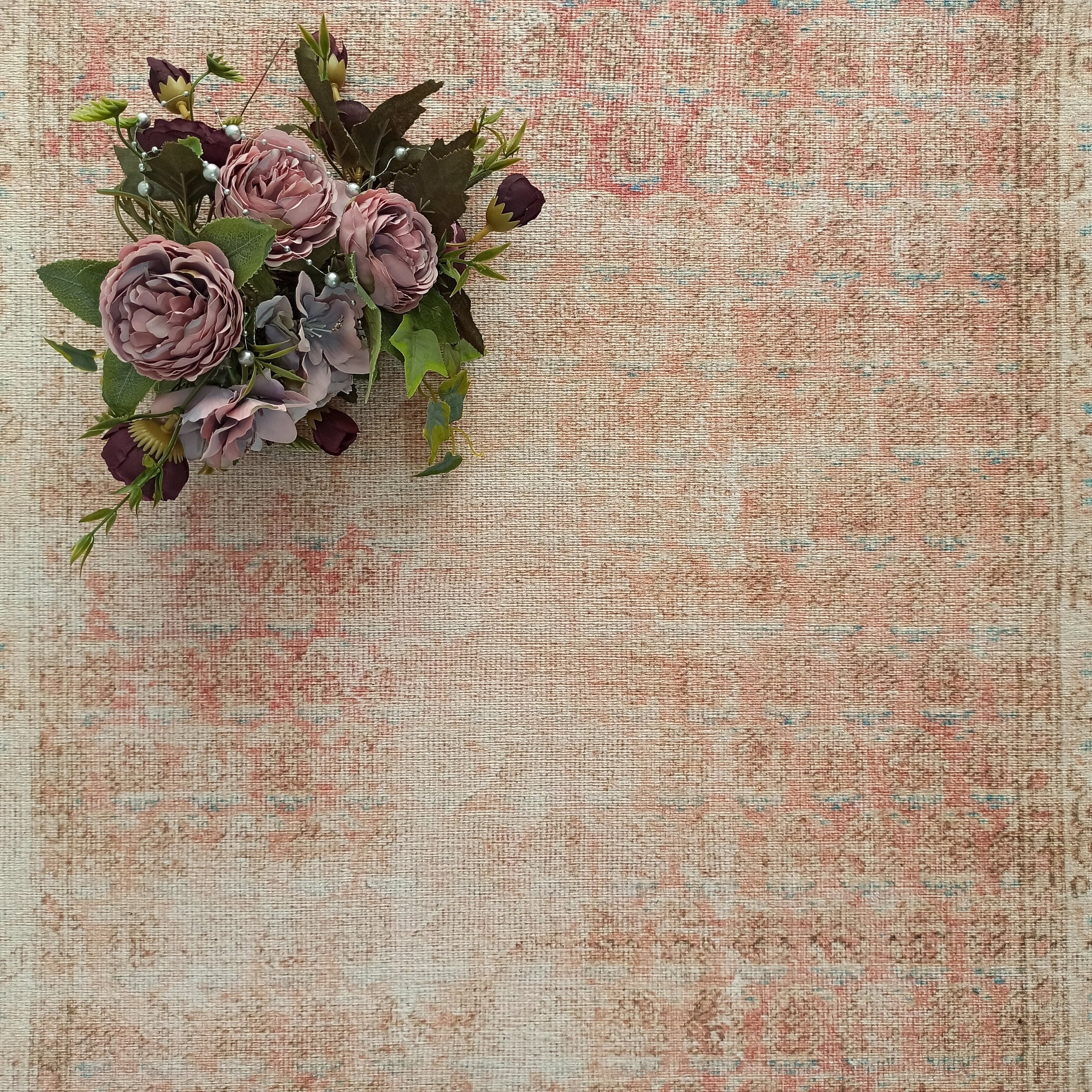 Nisa Rug Turkish Faded Burnt Orange Rug
