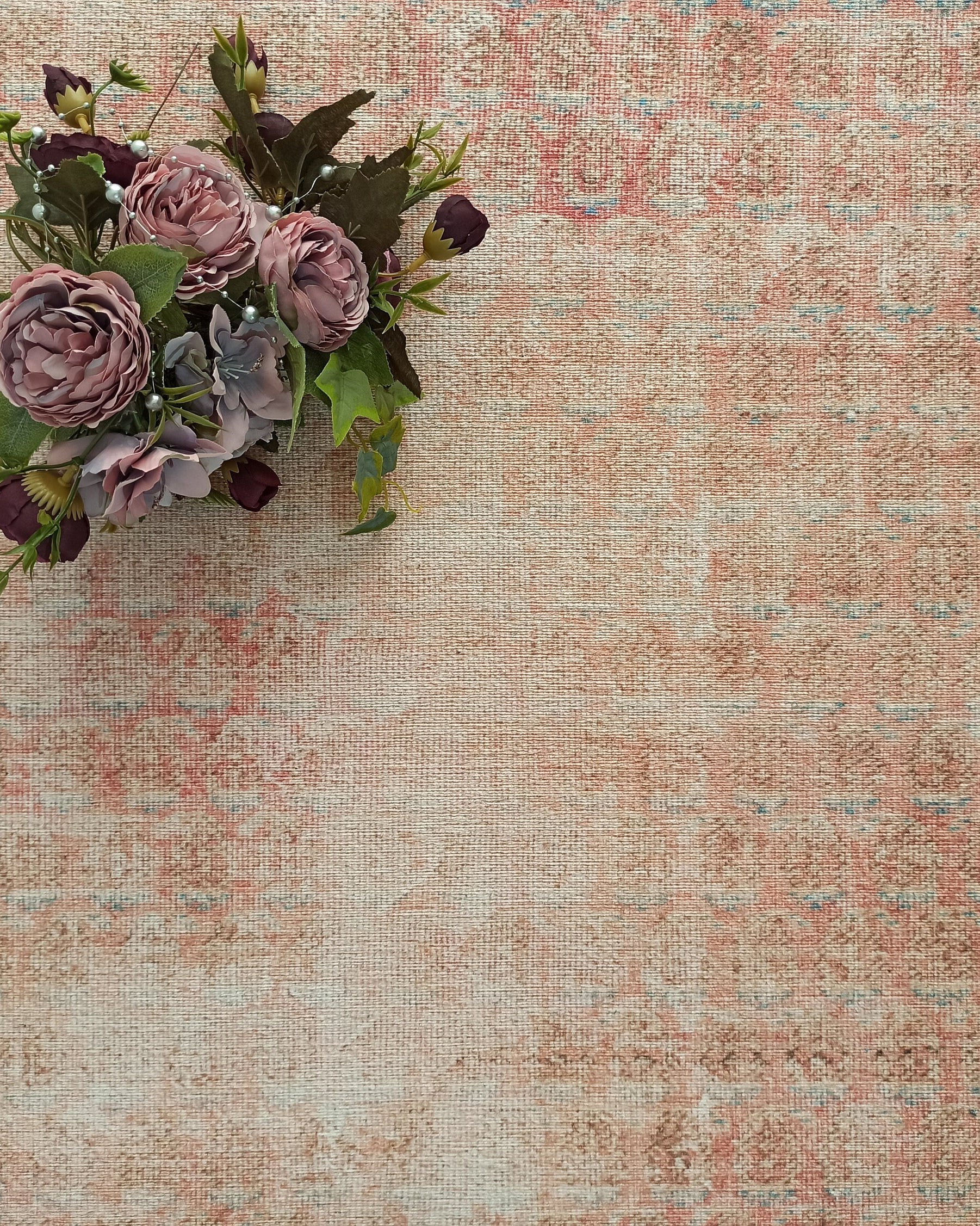 Nisa Rug Turkish Faded Burnt Orange Rug