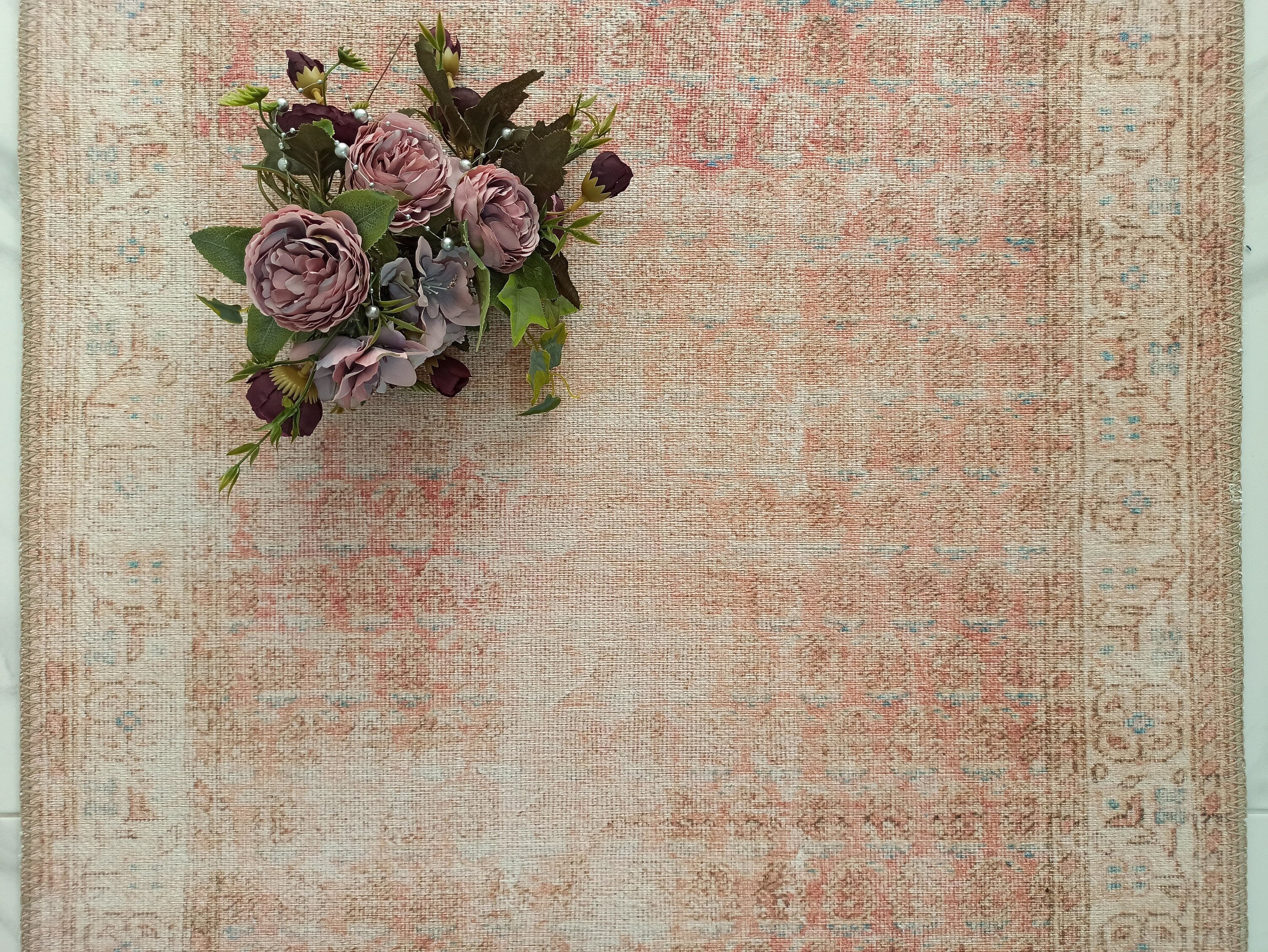 Nisa Rug Turkish Faded Burnt Orange Rug