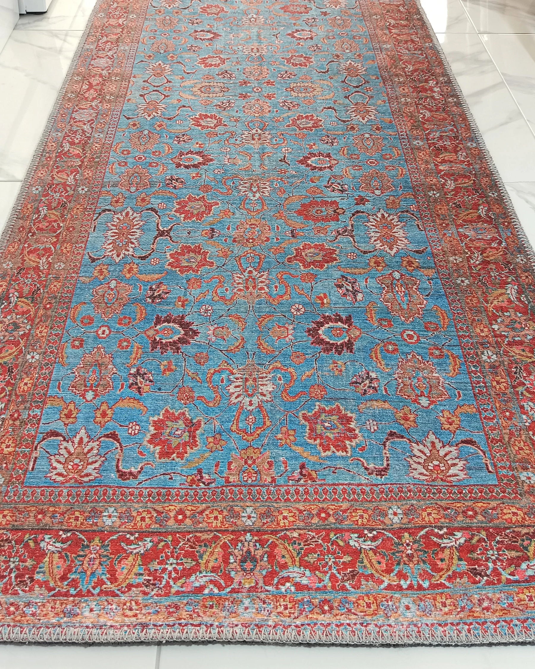 Zara Rug Persian Teal Red Rug Floral Rug