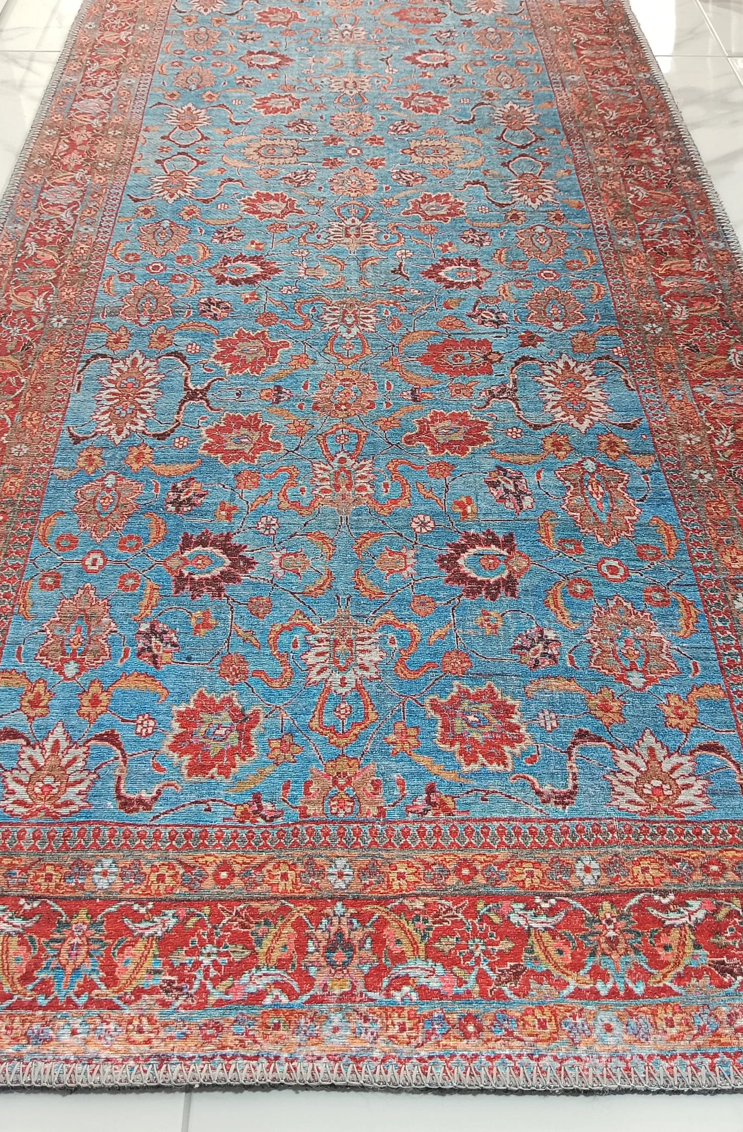 Zara Rug Persian Teal Red Rug Floral Rug
