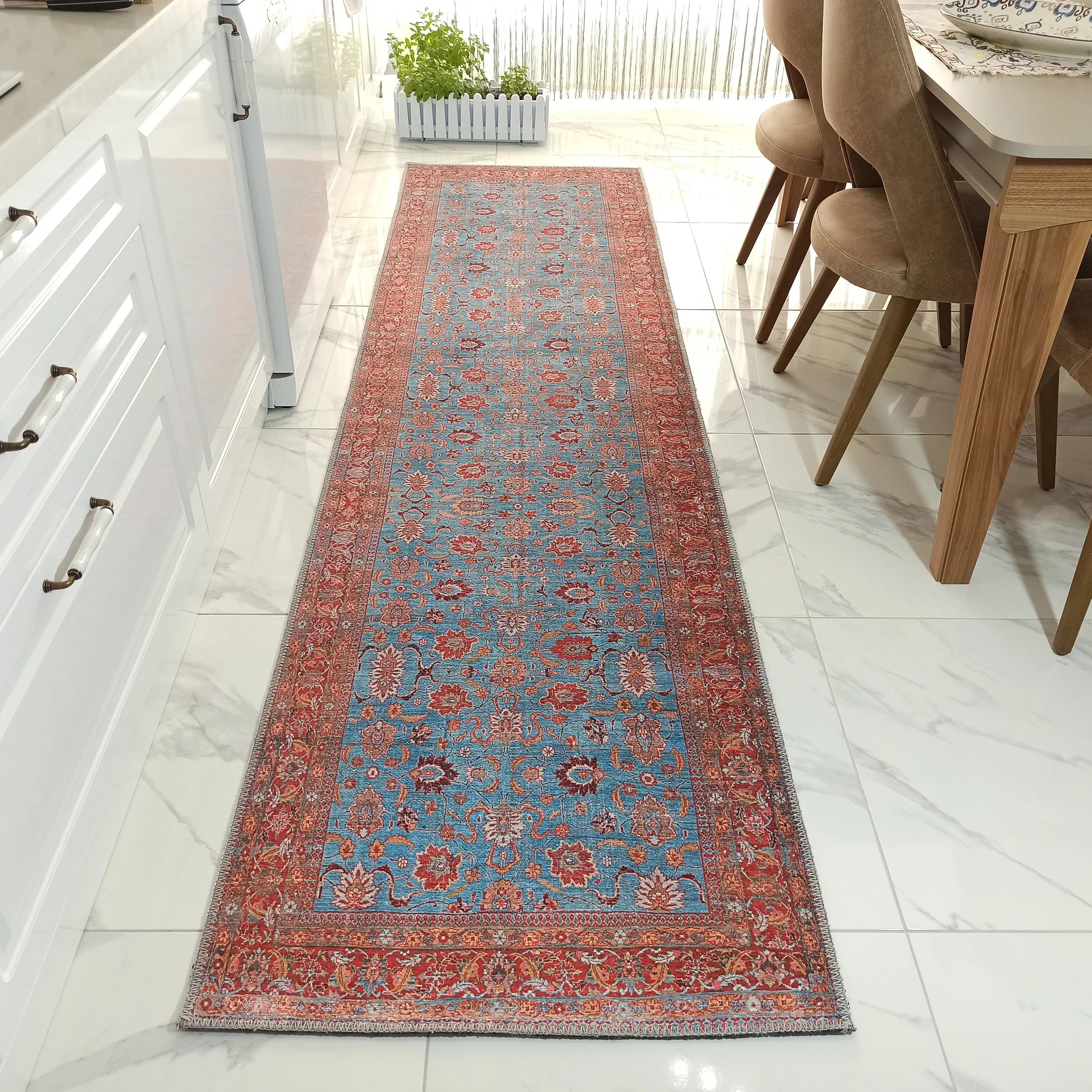 Zara Rug Persian Teal Red Rug Floral Rug