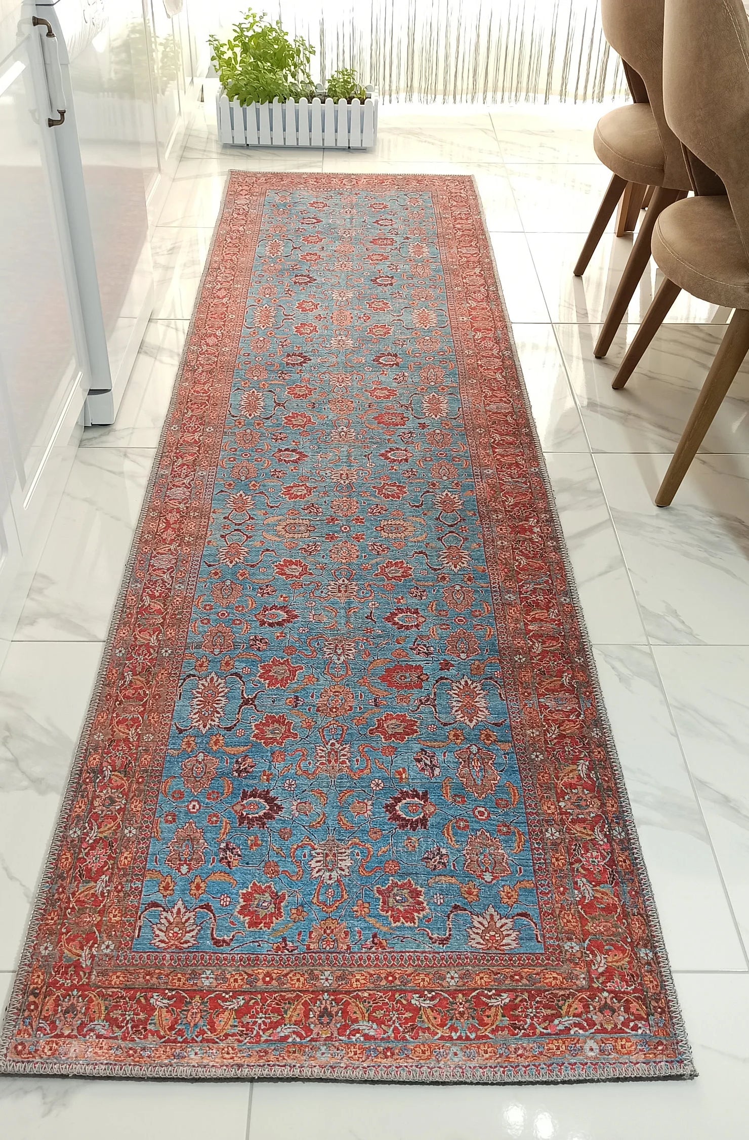 Zara Rug Persian Teal Red Rug Floral Rug