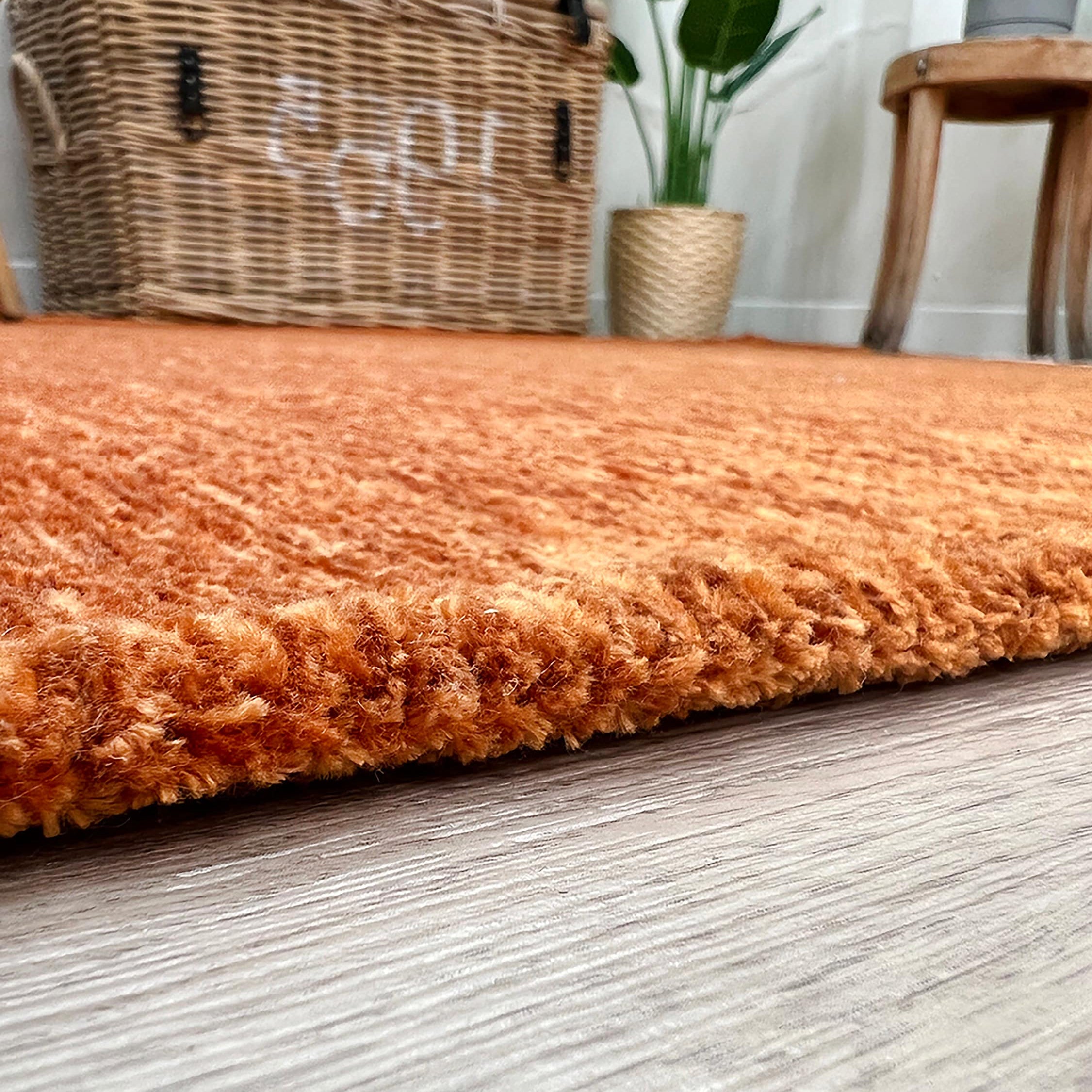 Orange Plain Flatweave Rug, Modern Boho & Halloween Home Decor Area Rugs Runner