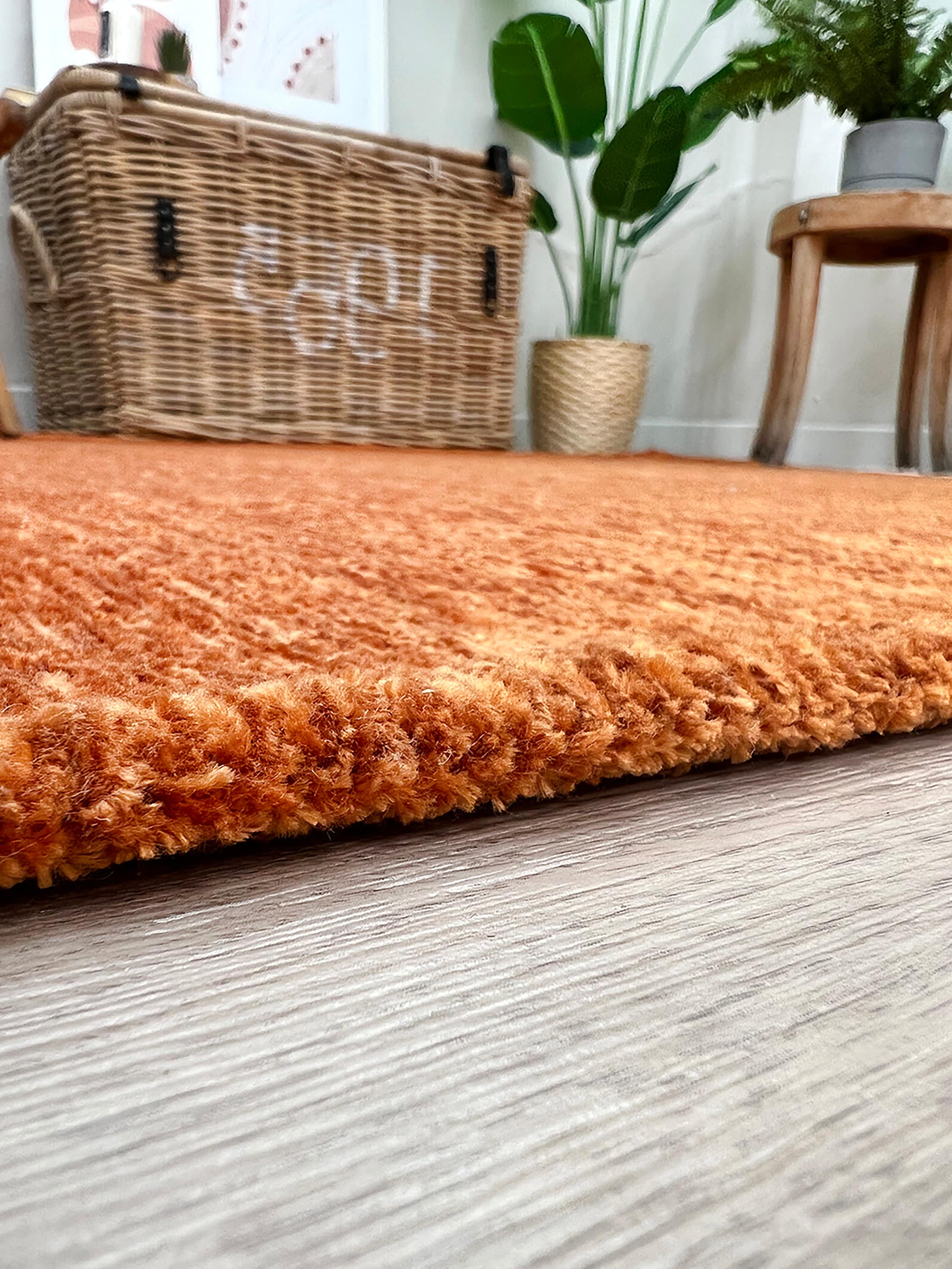 Orange Plain Flatweave Rug, Modern Boho & Halloween Home Decor Area Rugs Runner