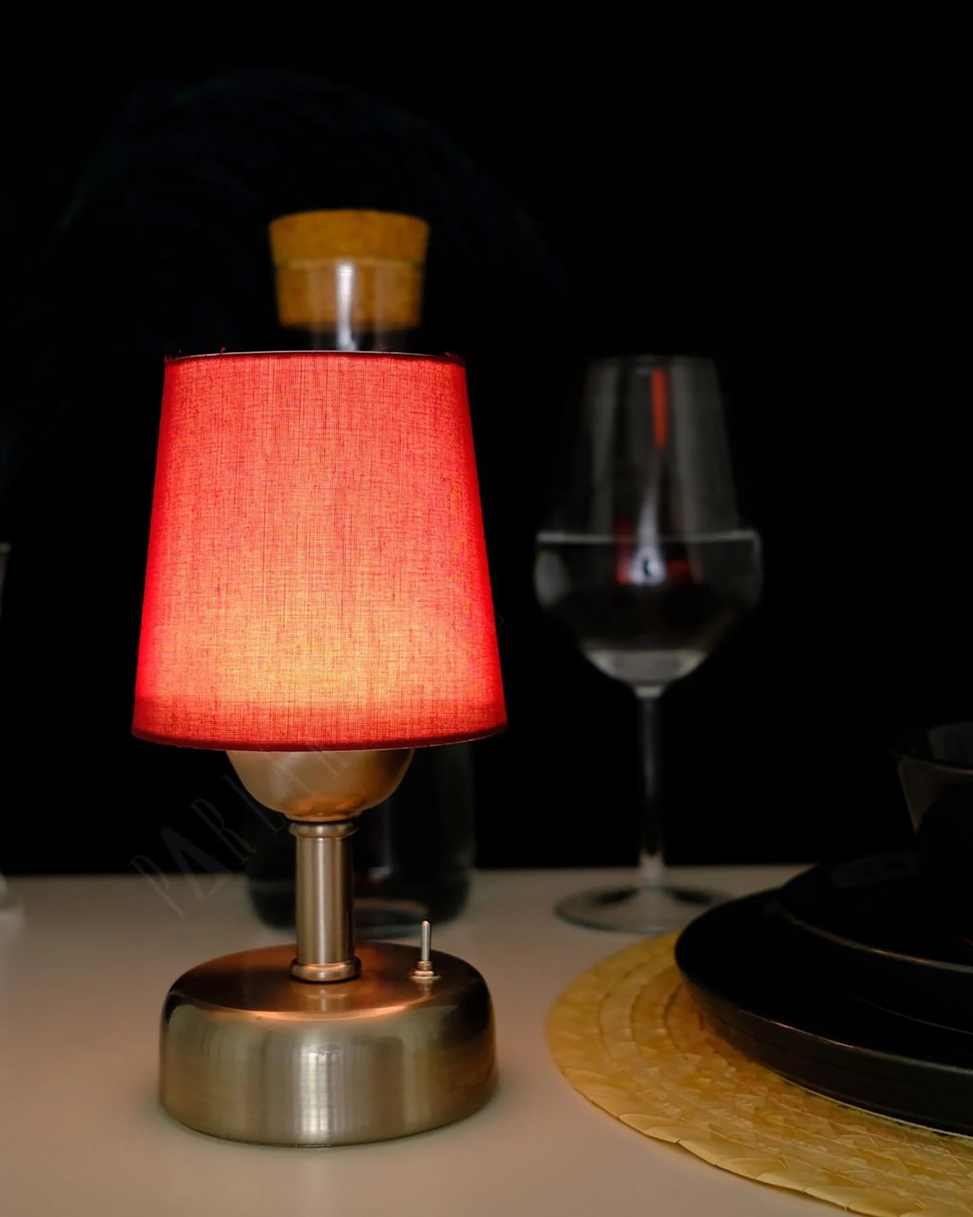 8-inch Vintage Silver Cordless LED Table Lamp