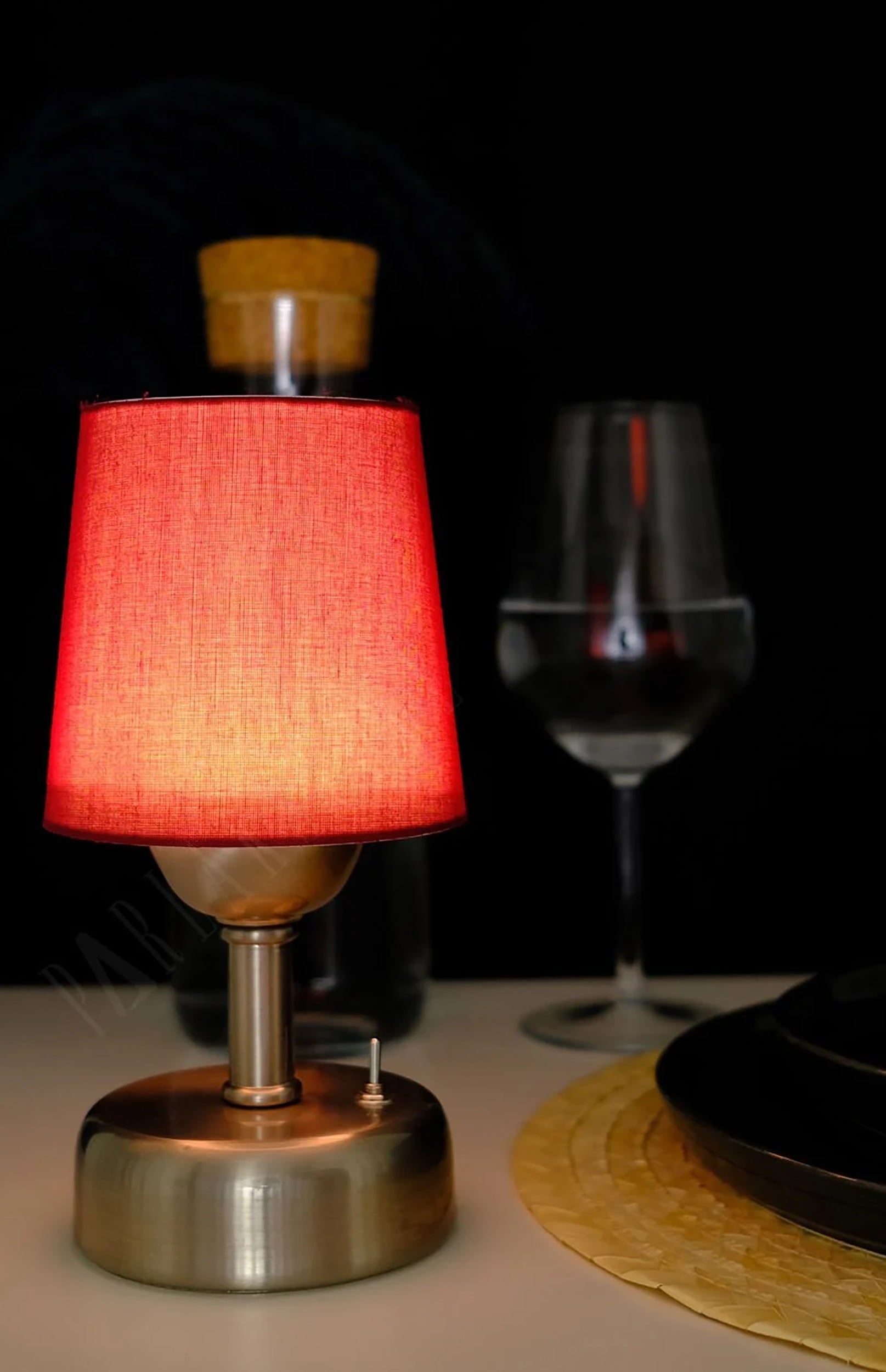 8-inch Vintage Silver Cordless LED Table Lamp