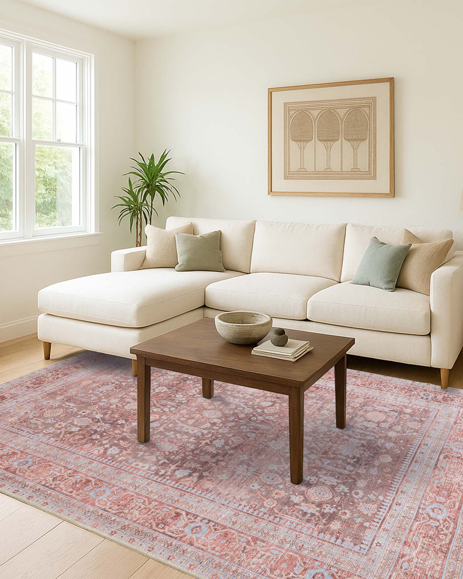 Yvonne Earth Tone Brown Distressed Persian Rug