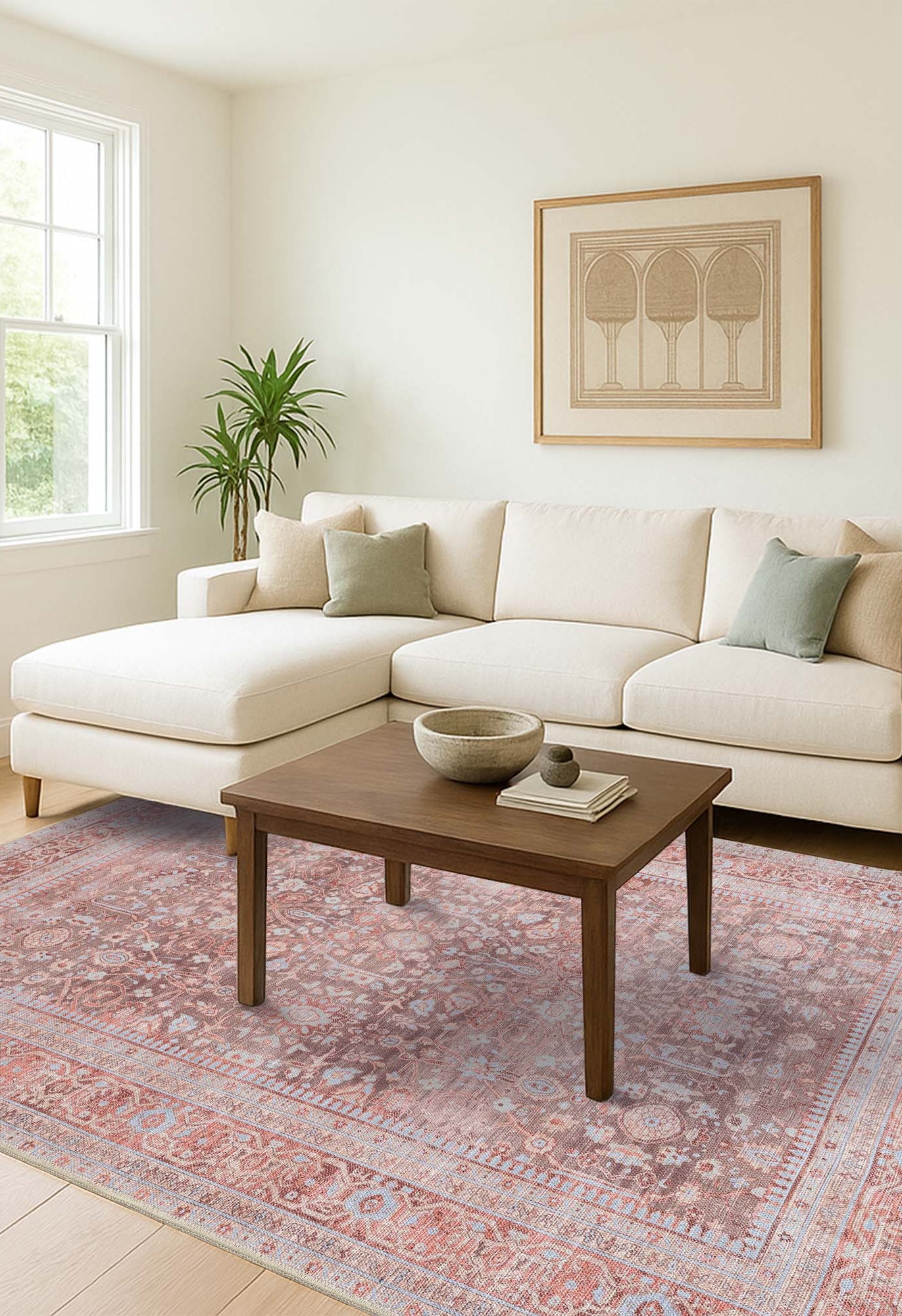 Yvonne Earth Tone Brown Distressed Persian Rug