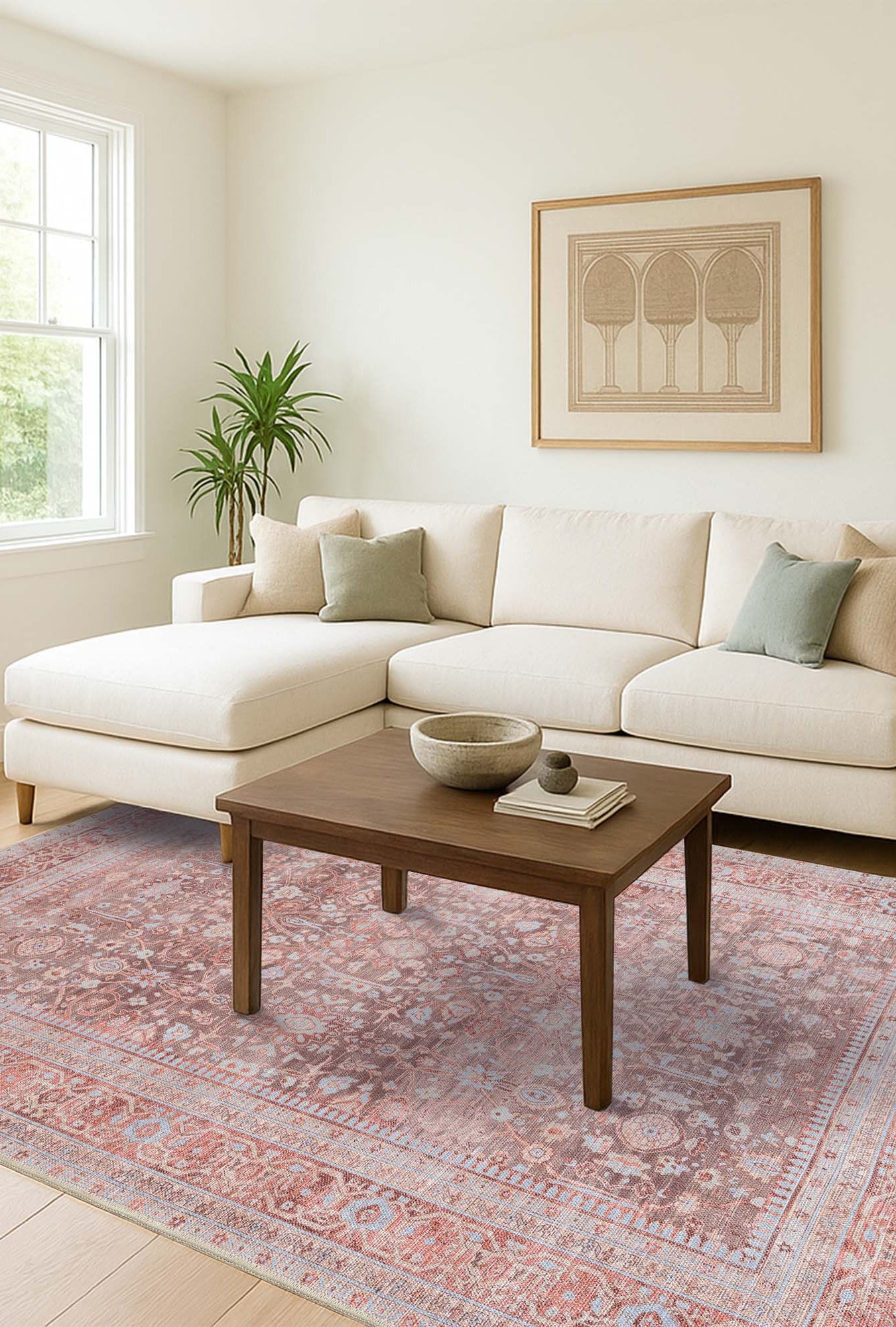 Yvonne Earth Tone Brown Distressed Persian Rug