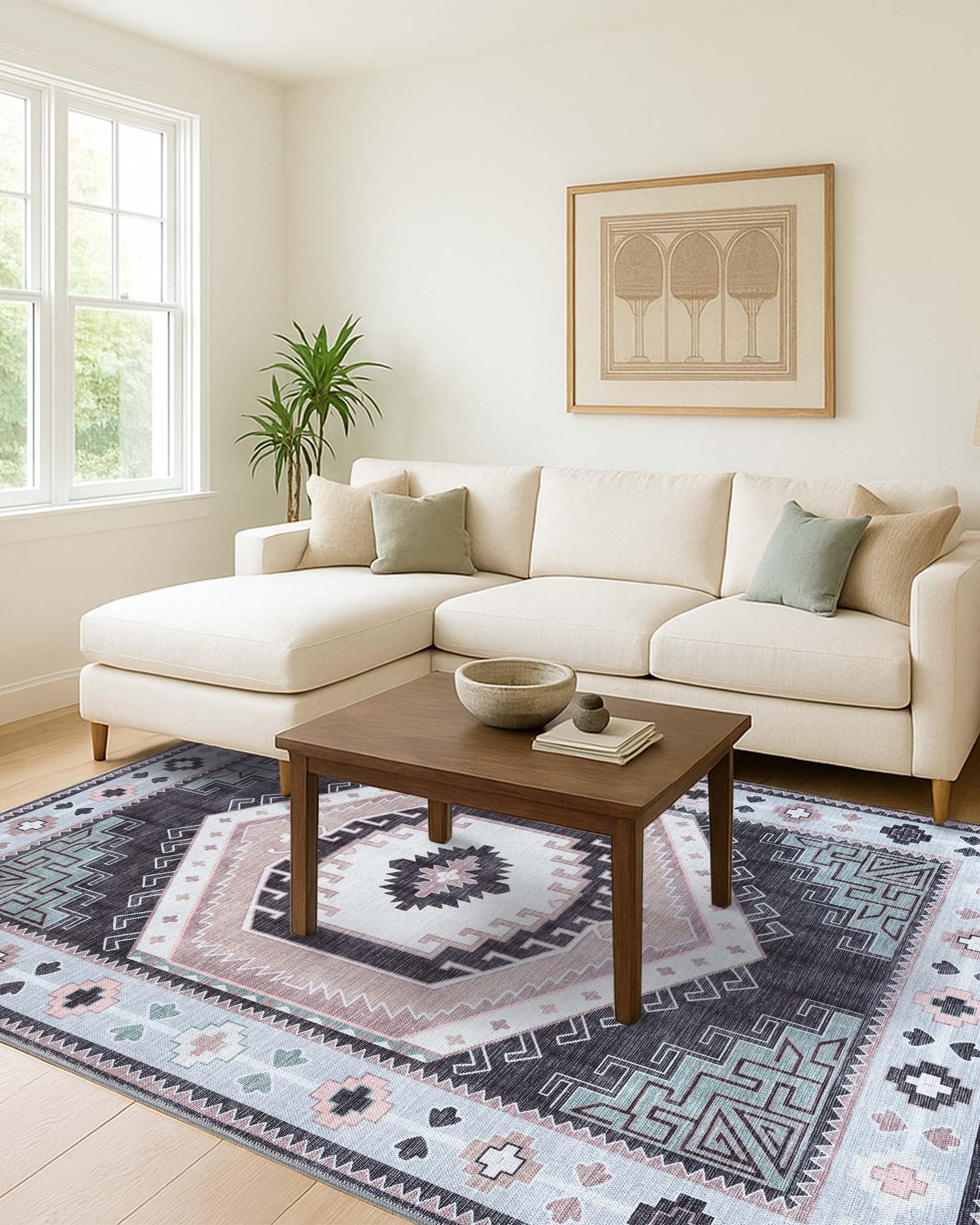 Odilia Black Gray Modern Turkish Rug