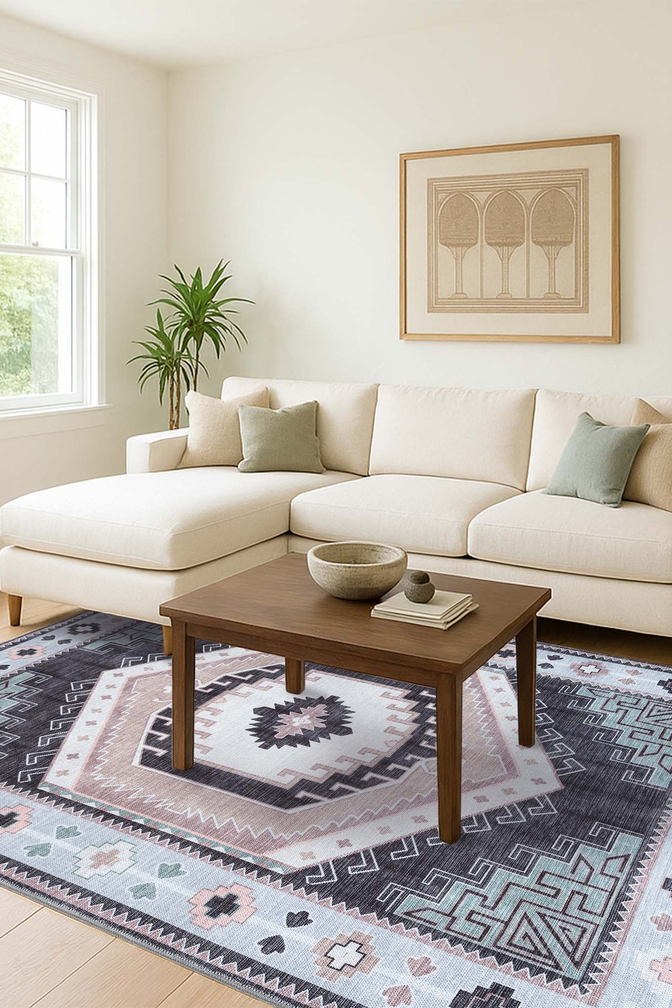 Odilia Black Gray Modern Turkish Rug