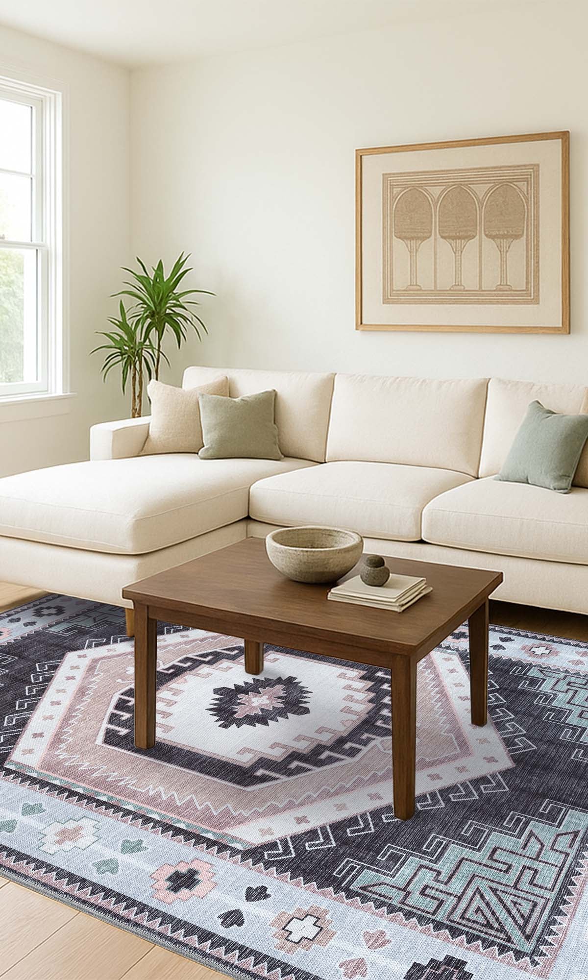 Odilia Black Gray Modern Turkish Rug