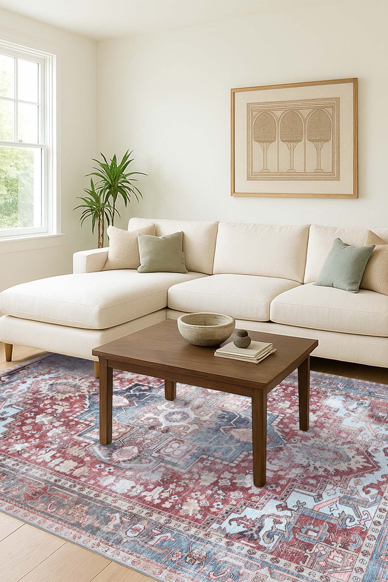 Rayan Terracotta Distressed Modern Persian Rug