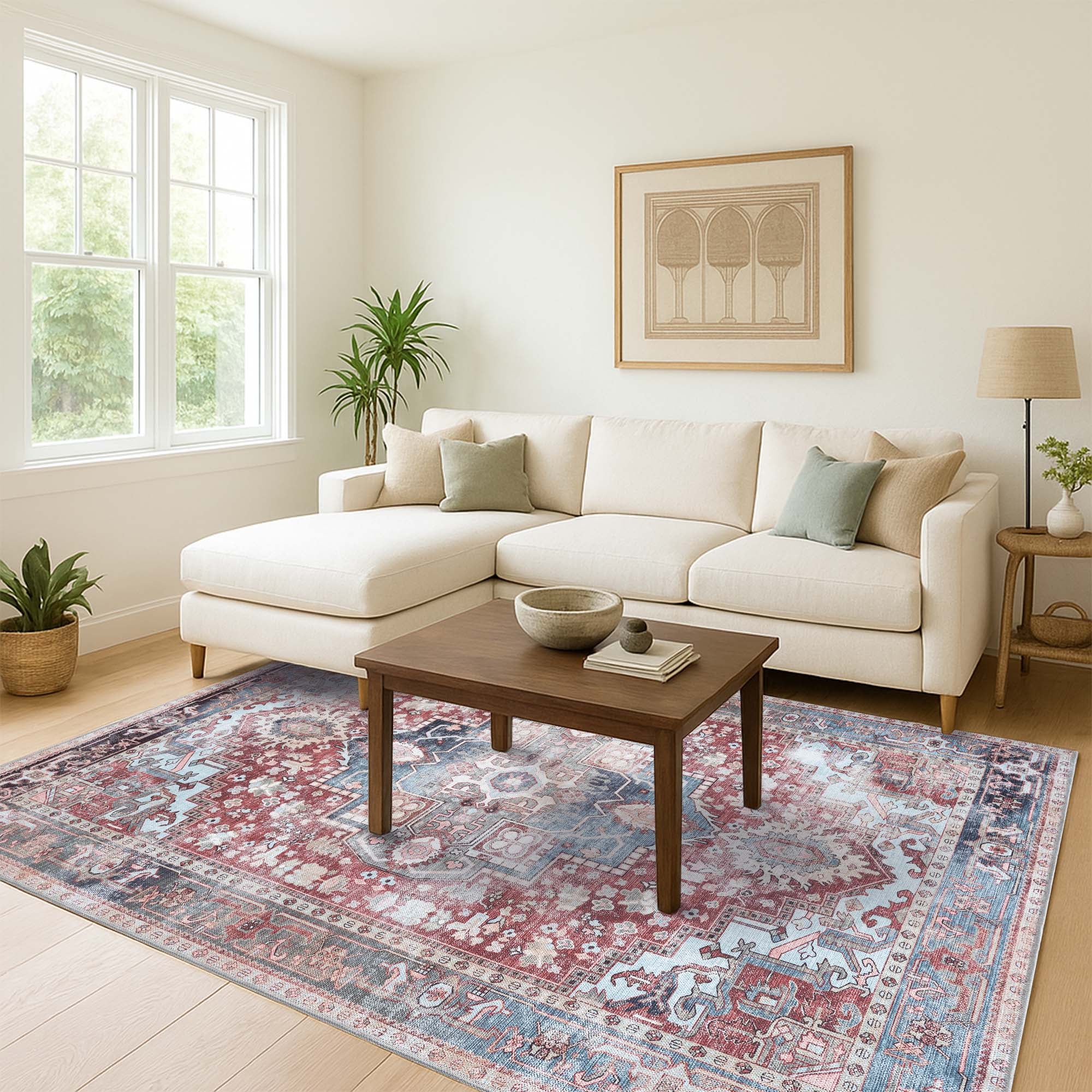 Rayan Terracotta Distressed Modern Persian Rug