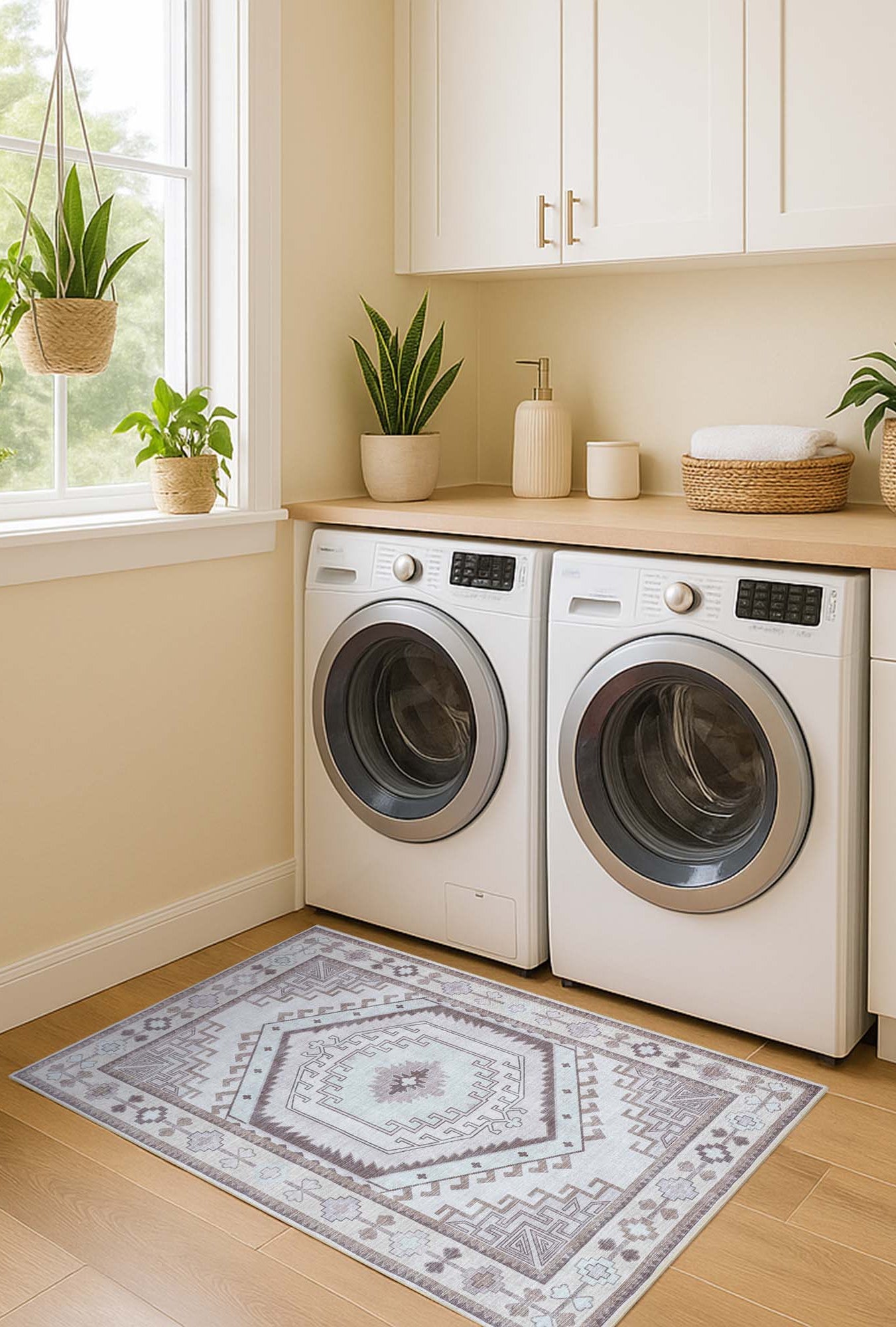 Raven Brown Cream Modern Turkish Rug