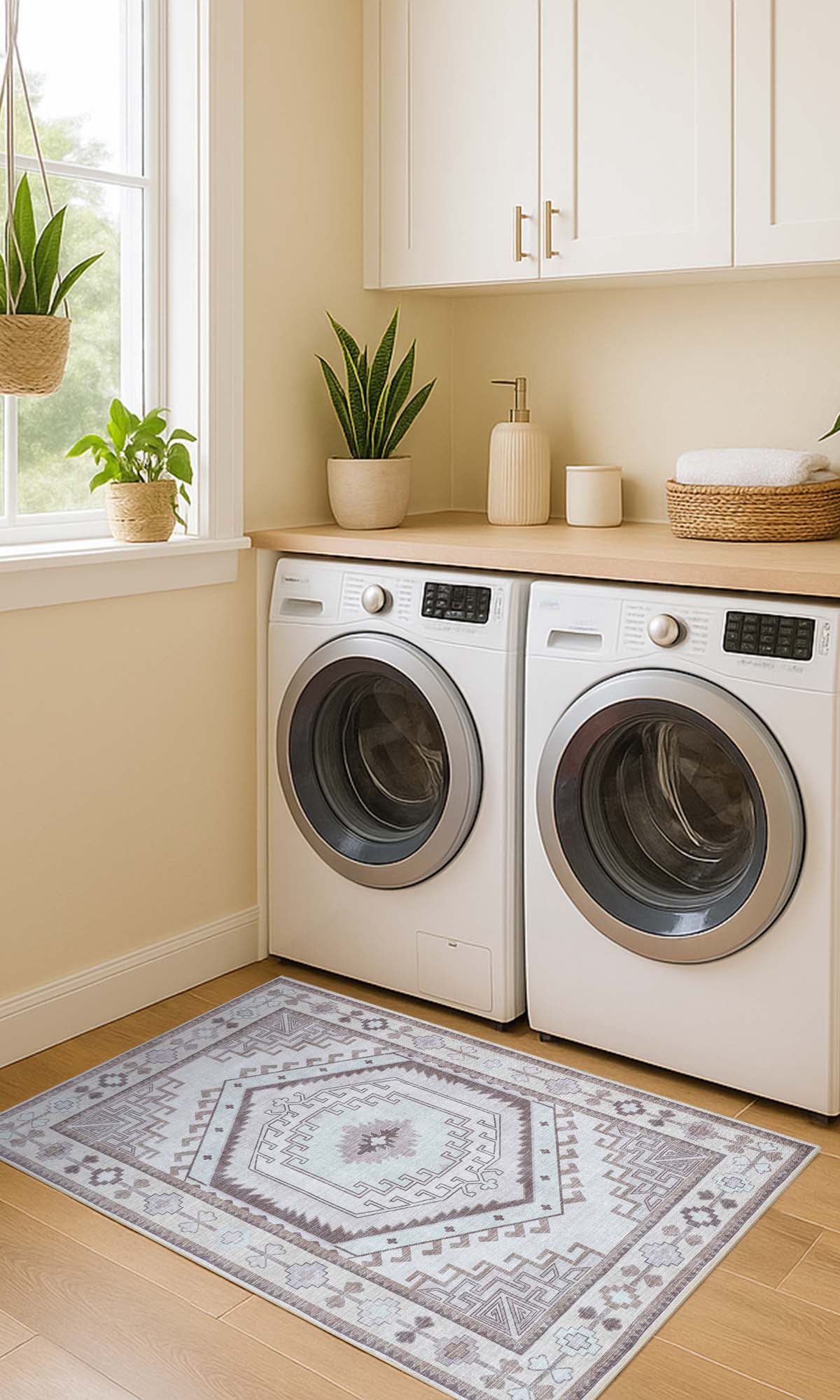 Raven Brown Cream Modern Turkish Rug