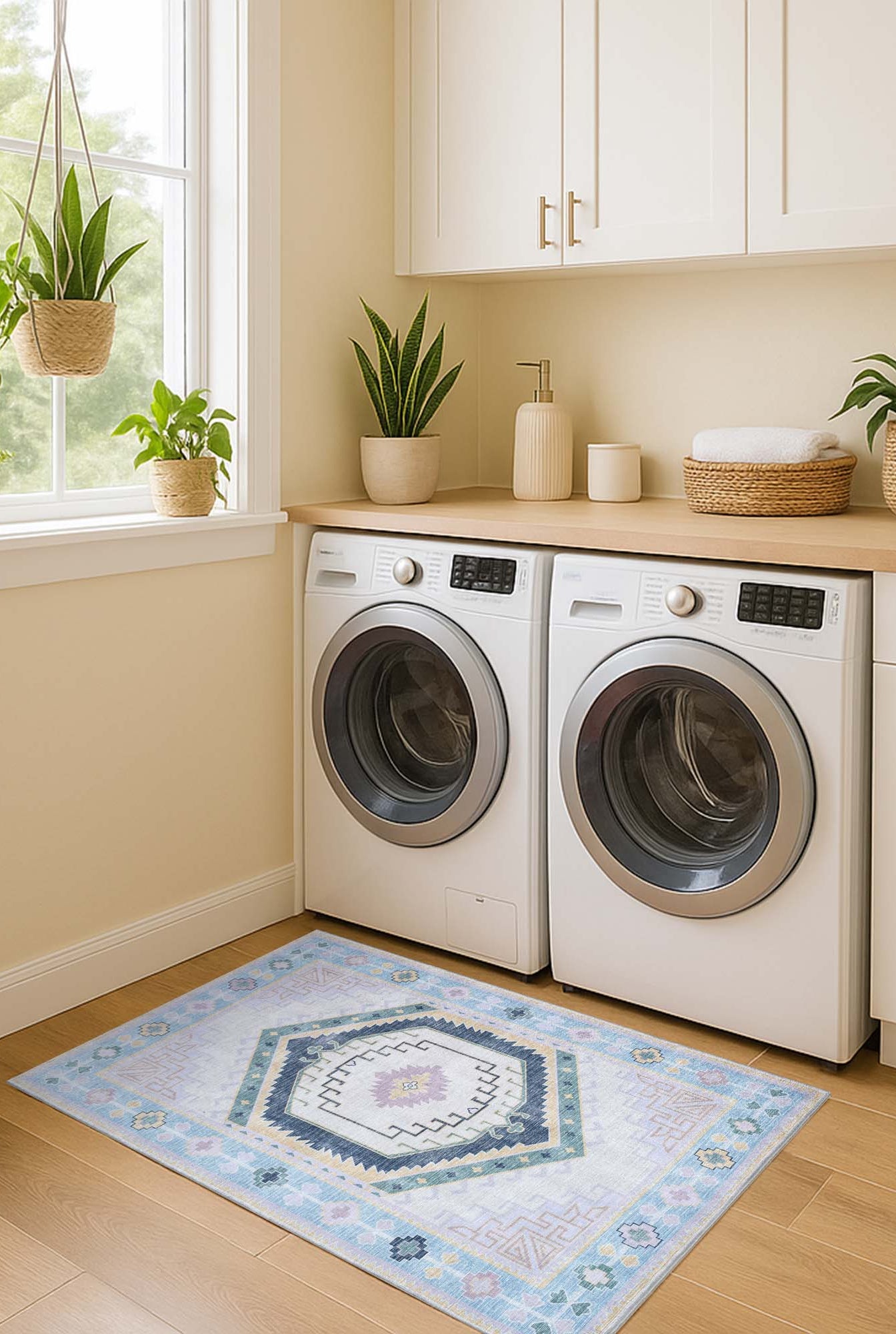 Averill Lavender, Pink & Blue Modern Oushak Rug