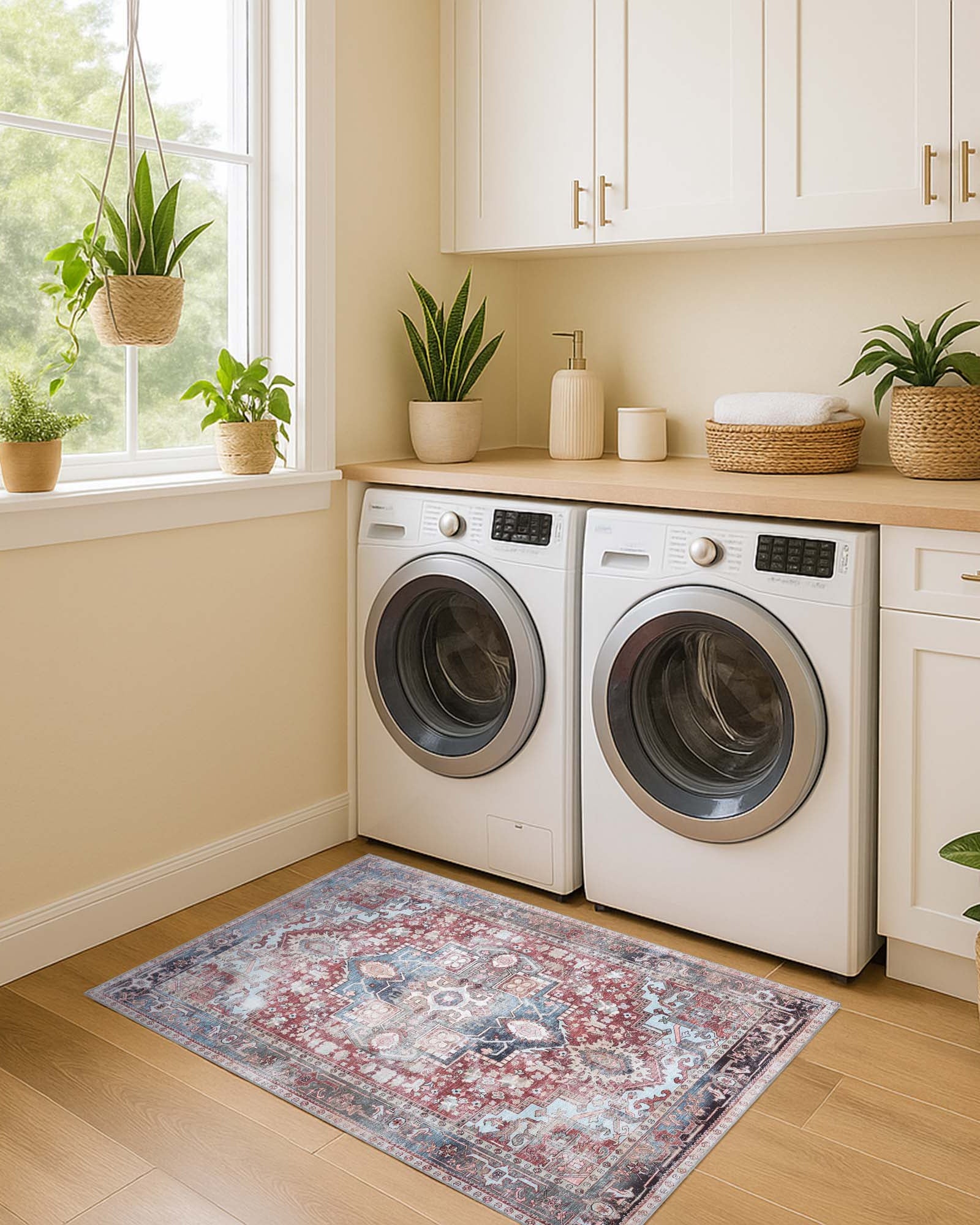 Rayan Terracotta Distressed Modern Persian Rug