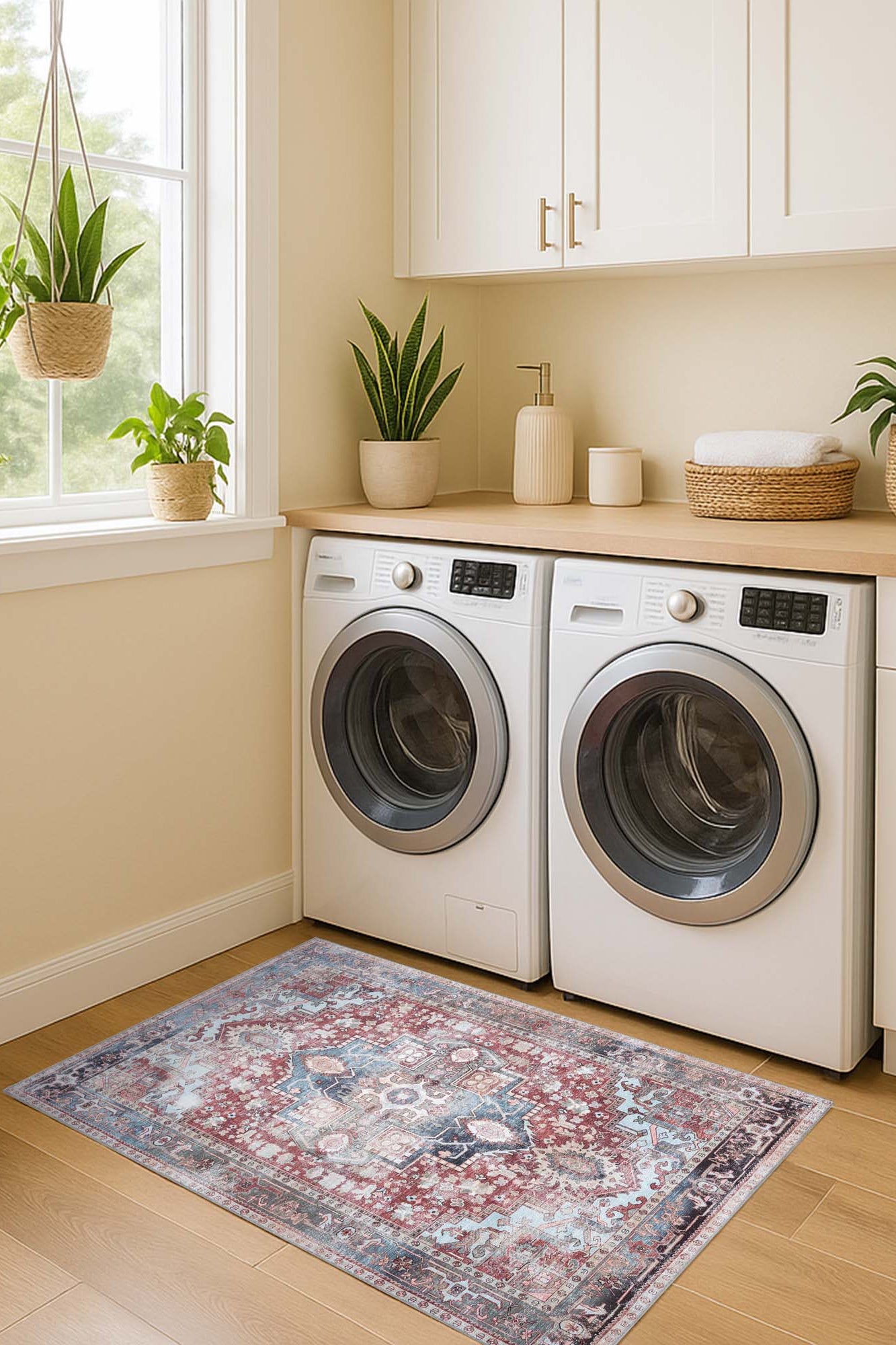 Rayan Terracotta Distressed Modern Persian Rug