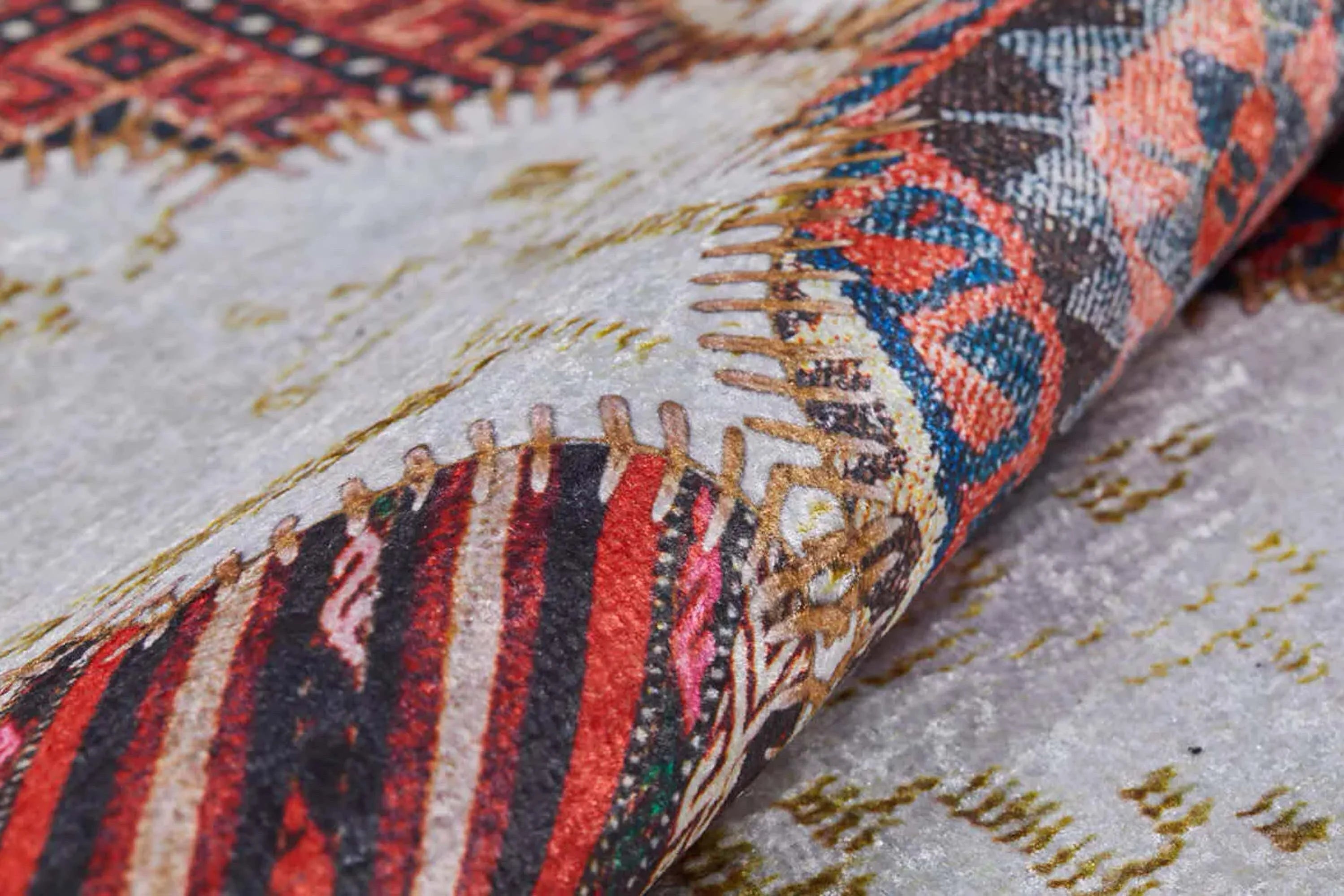 Multi-color area rug, perfect for living rooms and bedrooms.