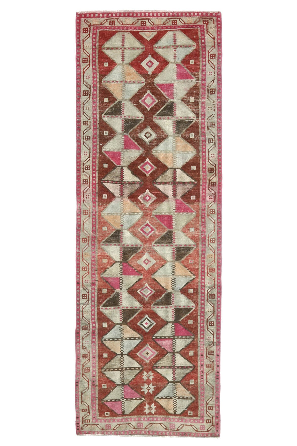 Unique Modern Patterned Vintage Runner Rug