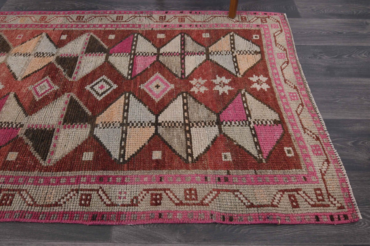 99x290 cm vintage Anatolian runner rug – Mehgonca, low pile, wool