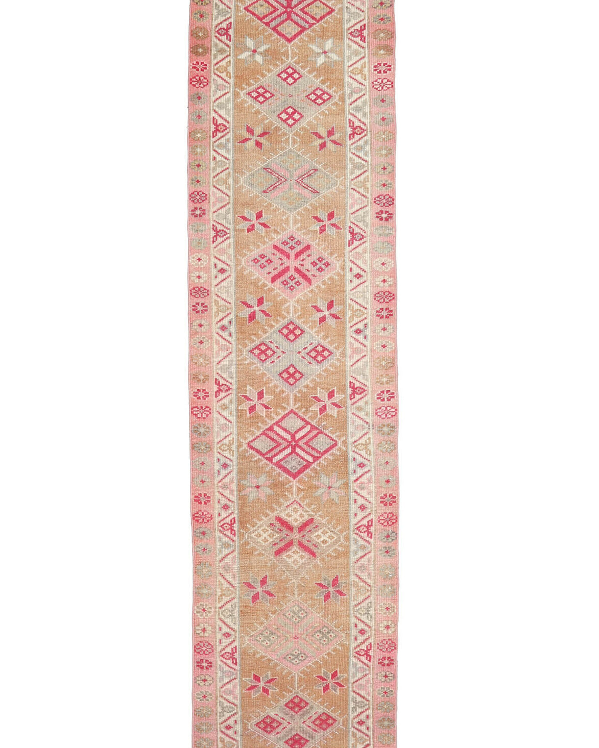 Vintage Pink Oushak Runner Rug