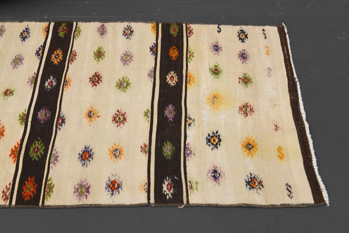 54x223 cm vintage kilim Anatolian runner rug – Sebefruz, flatweave, wool