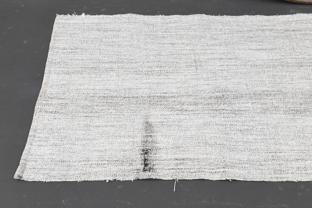 Gray Solid Vintage Kilim Rug