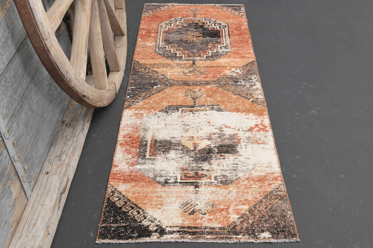 Distressed Oushak Runner Rug
