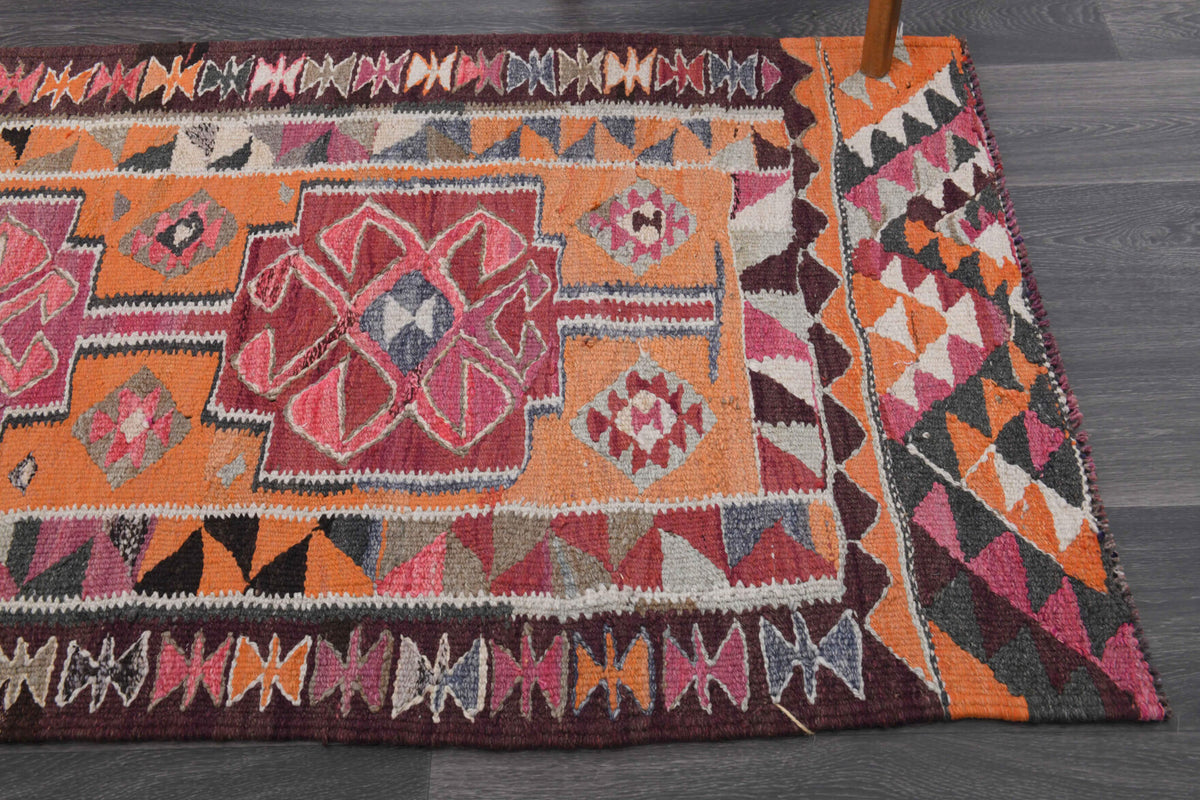 Aspendos - Hand-Knotted Flatweave Vintage Runner Rug