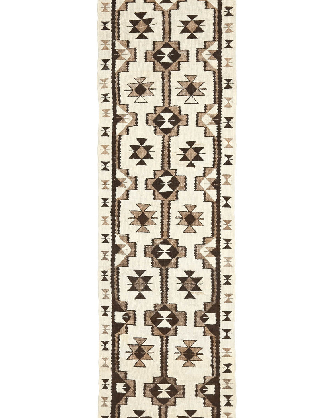 Boho Chic - White Oushak Runner Rug