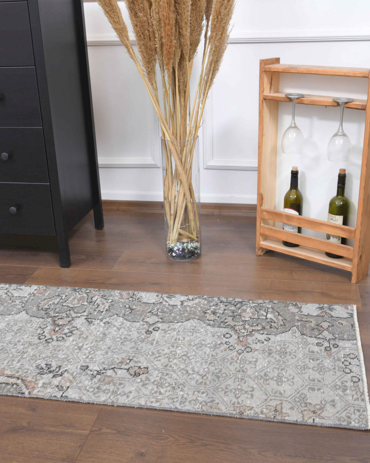 Nikothea – vintage floral runner for living room or hallway, 2' x 9'9" (60x297 cm)